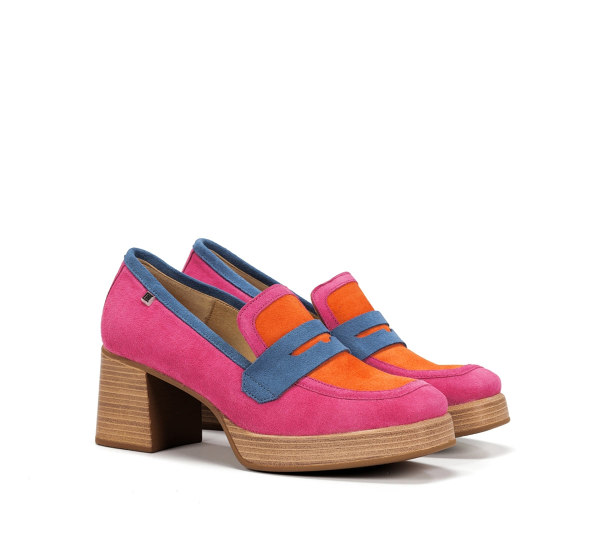Dorking Cristel D9440 mocassins femme rose plateforme