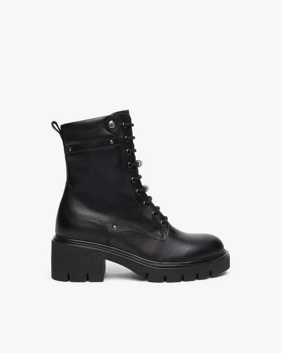 Nero Giardini Combat Boots rangers cuir femme talon