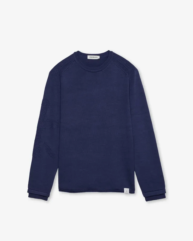 Premiata pull tricot col rond homme indigo