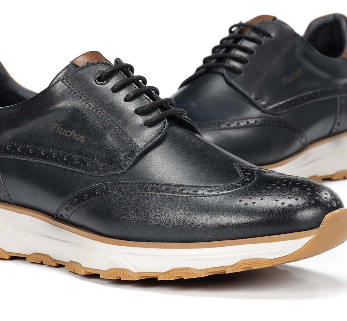 Fluchos Walter F2080 chaussures homme bleues cuir