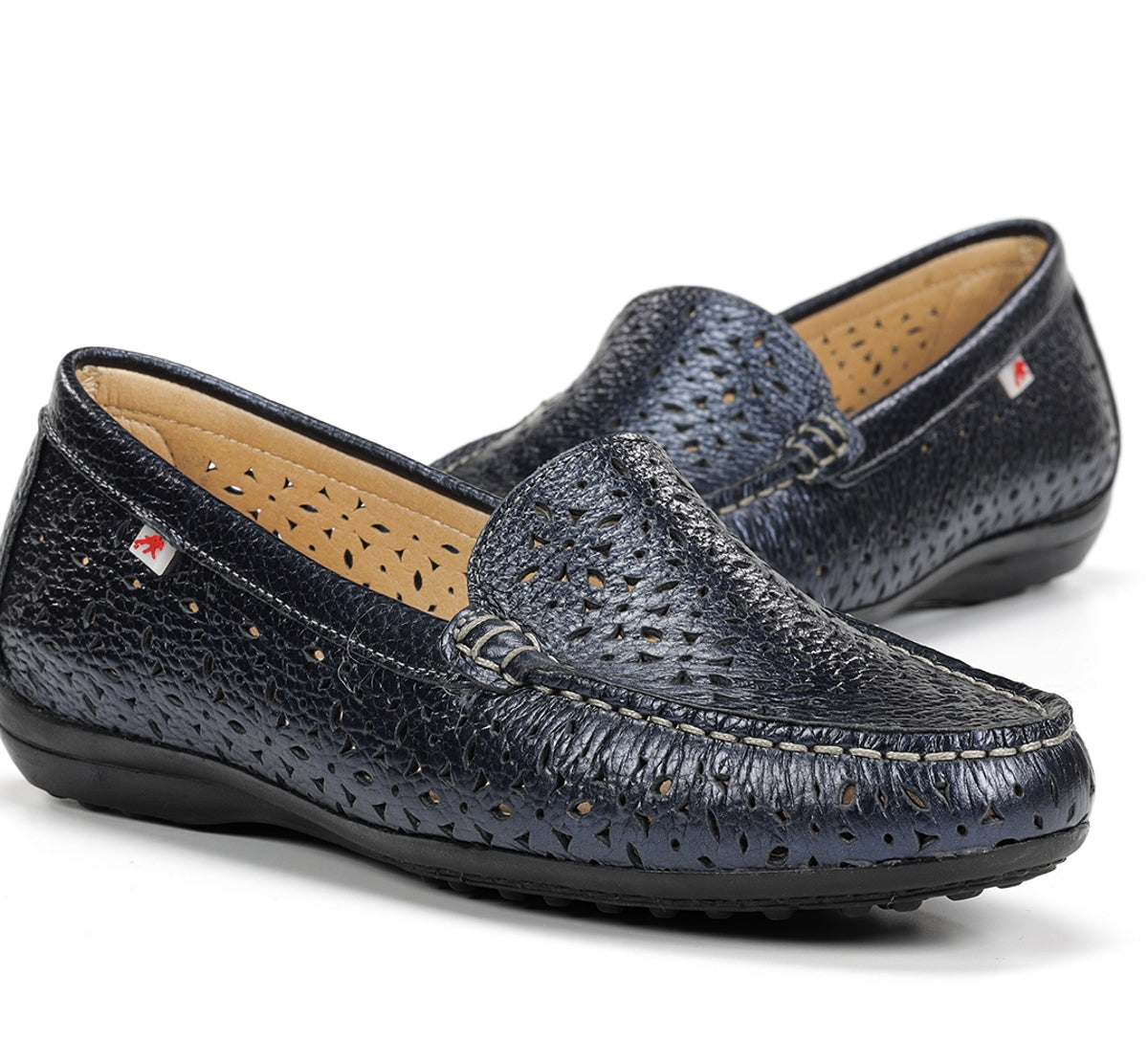 Fluchos Bruni F2157 mocassins femme bleu cuir