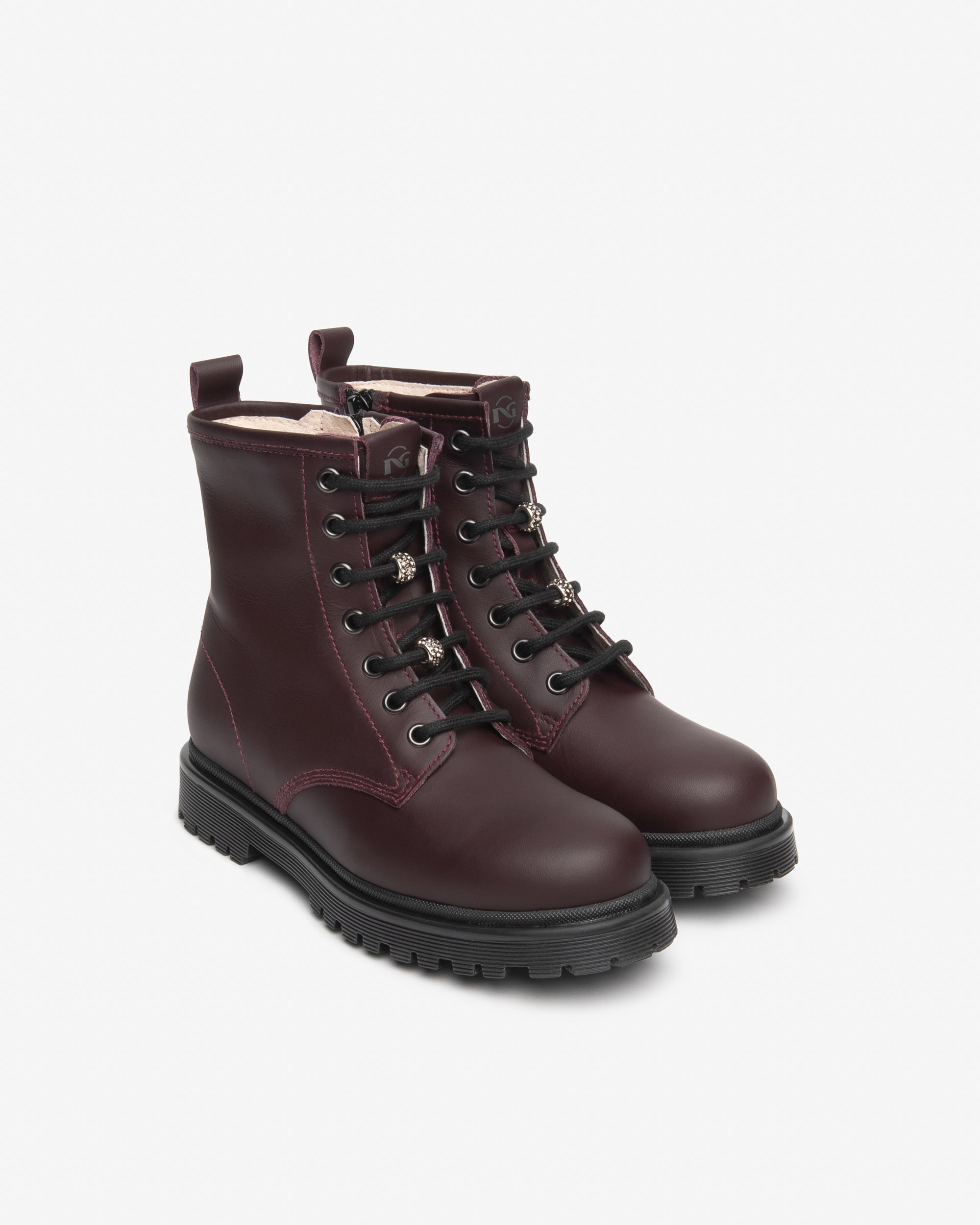 Nero Giardini Combat Boots rangers fille cuir strass