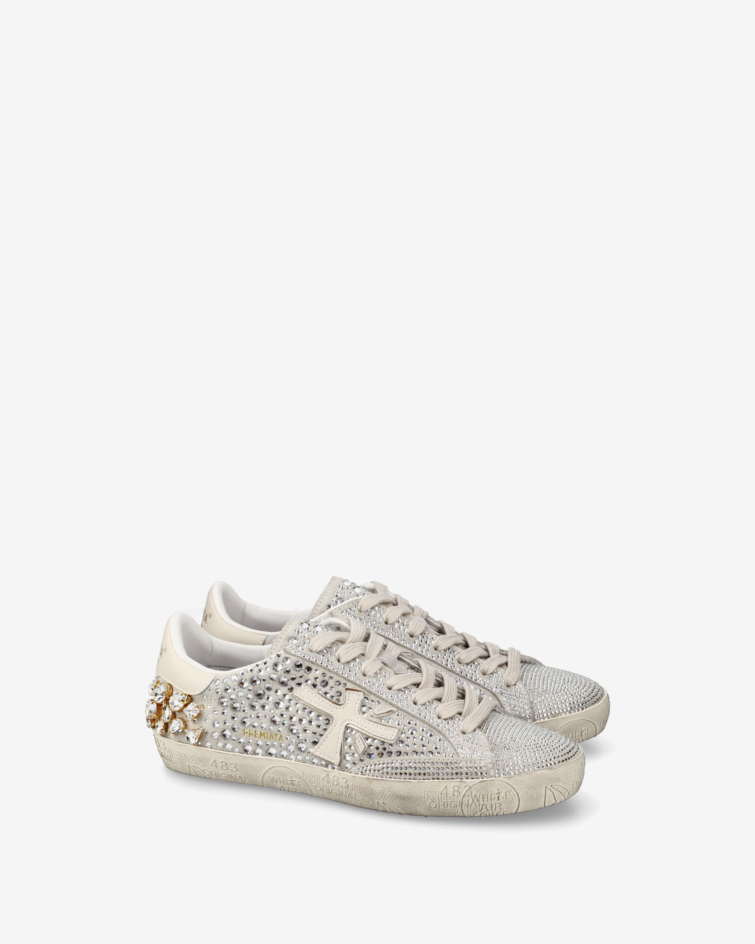 Premiata Stevend 7848 baskets femme crème strass