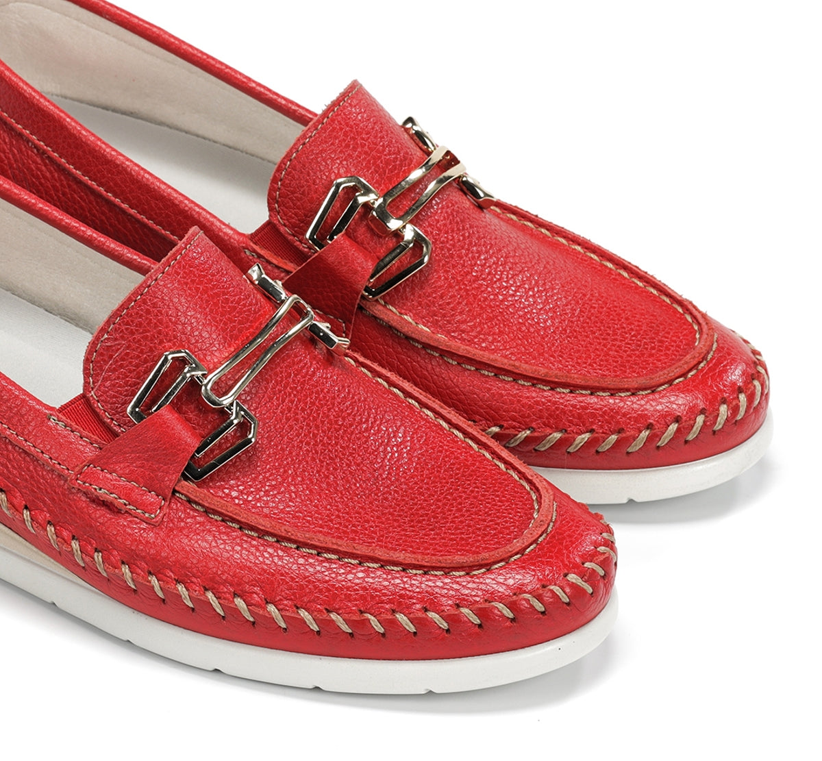 Fluchos Sella F2141 mocassins rouge femme compensé