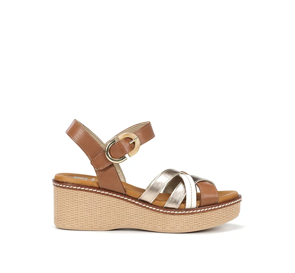 Dorking by Fluchos Nido D9639 sandale marron compensée femme