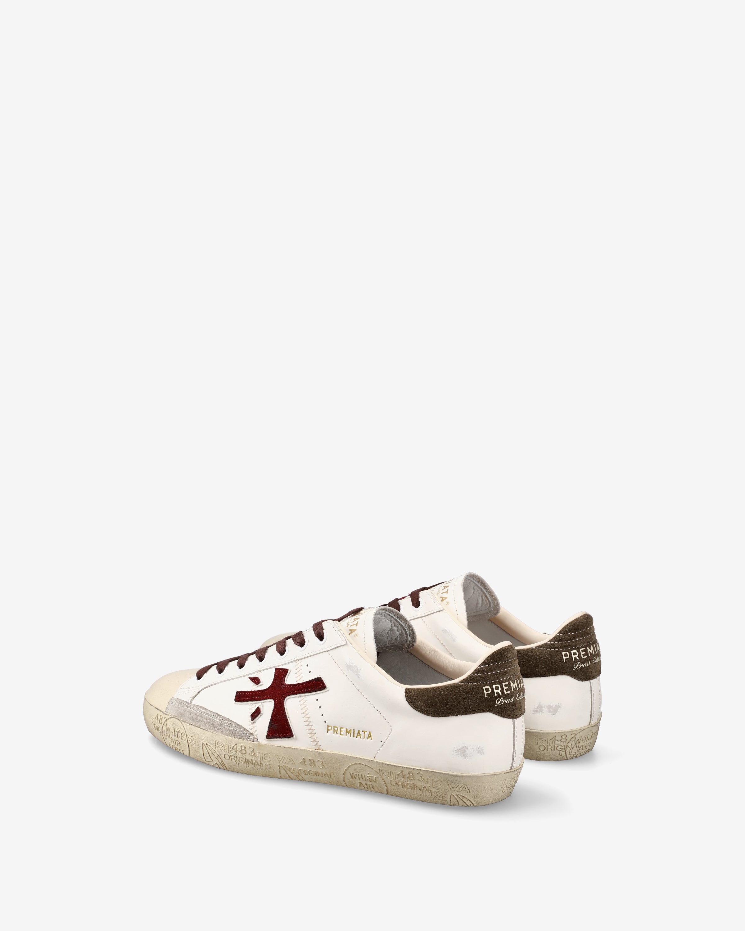 Premiata Stevend 7268 sneakers femme blanc crème bordeaux