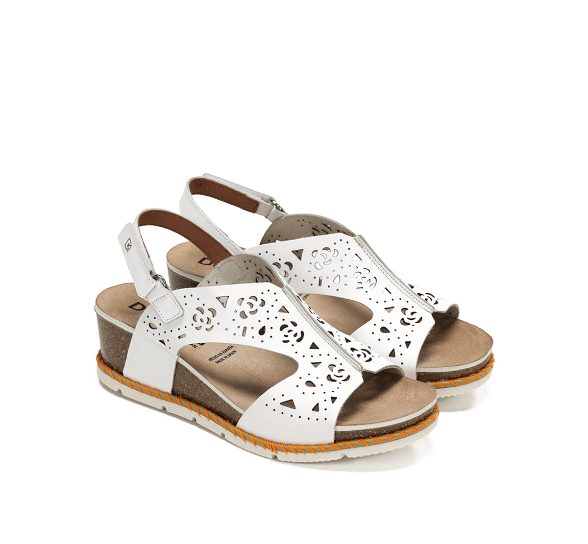 Dorking Gold D9319 sandale blanche compensée