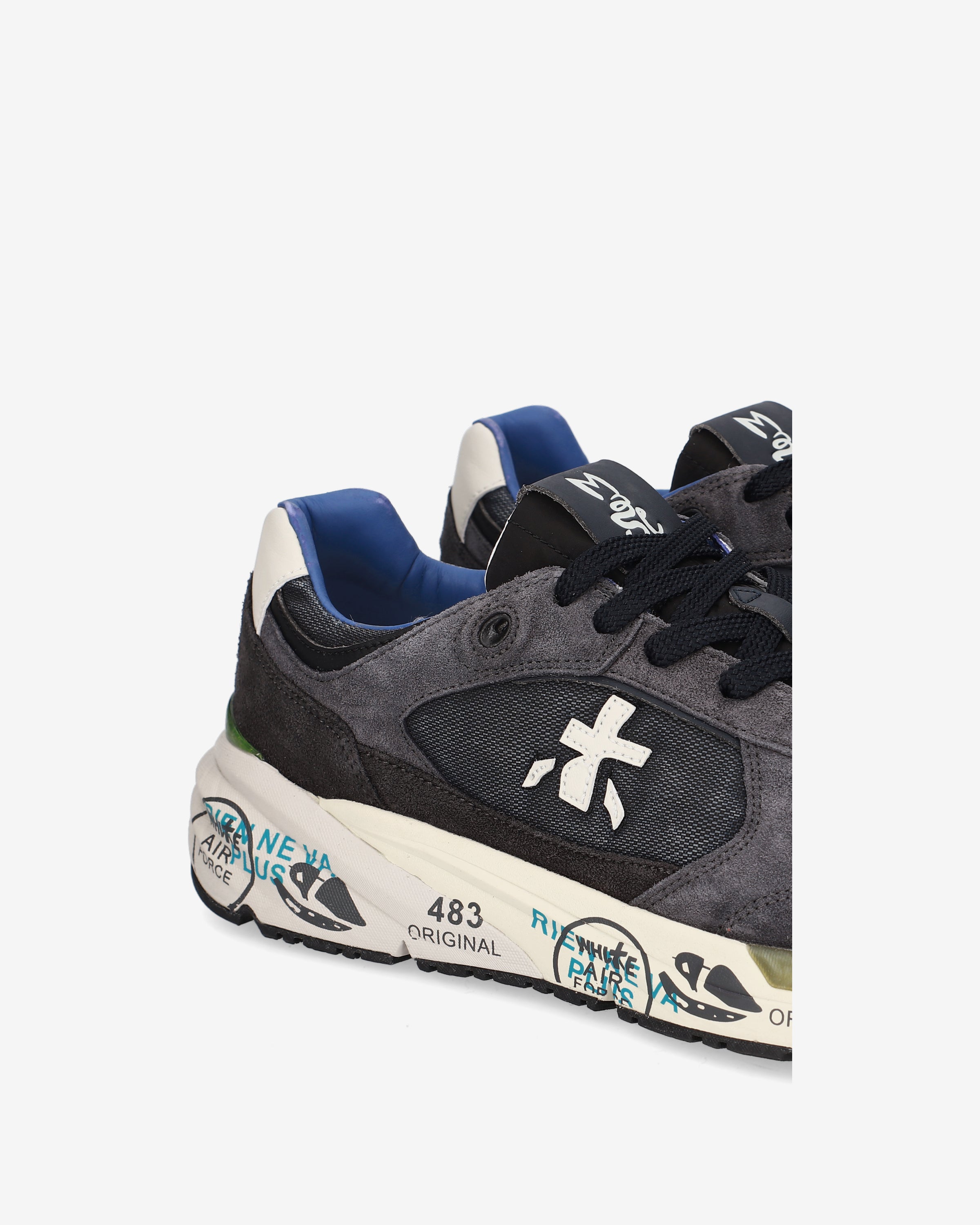 Premiata Mase 8014 baskets homme bleu marine daim