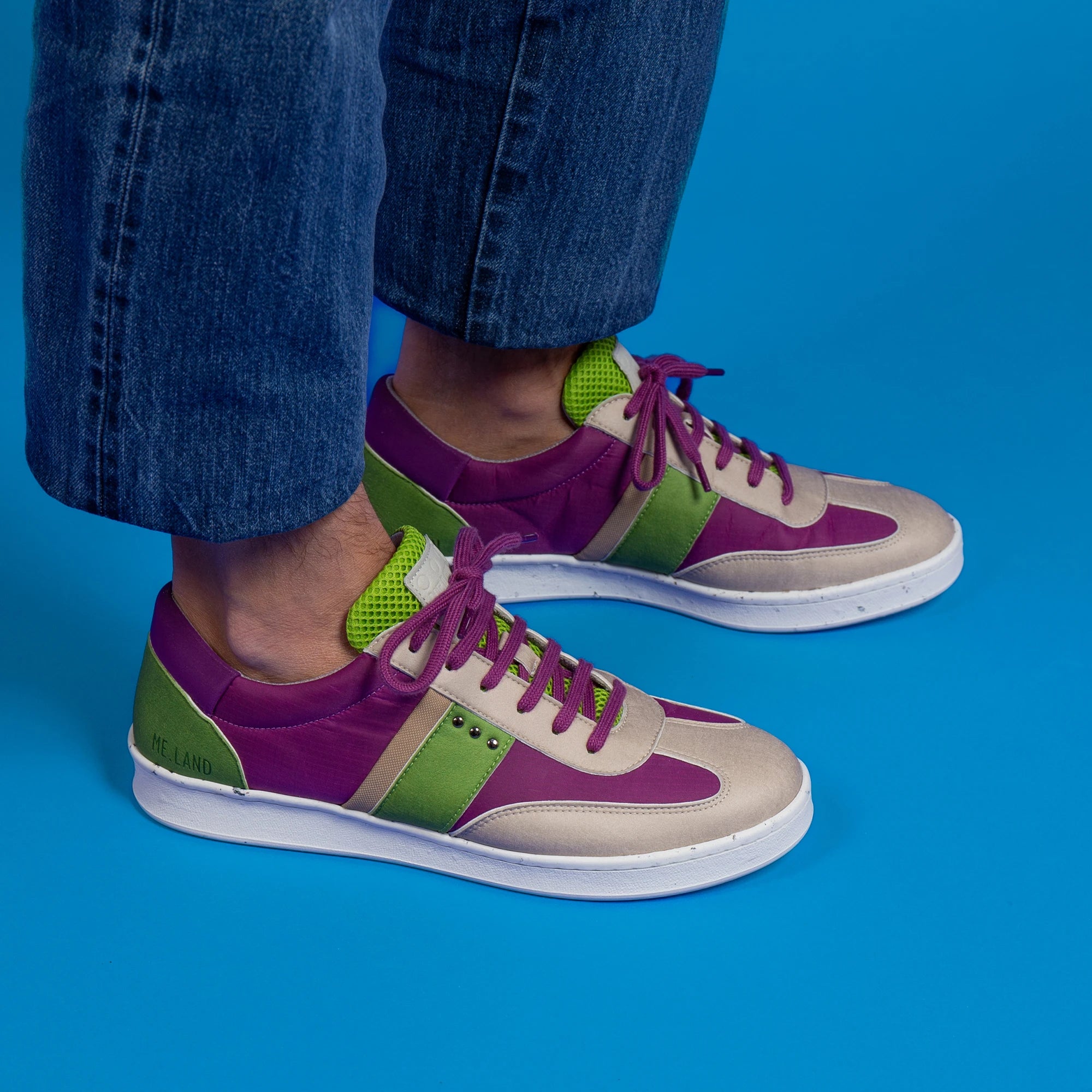 Me.Land Vivace basket vegan beige violet vert nylon