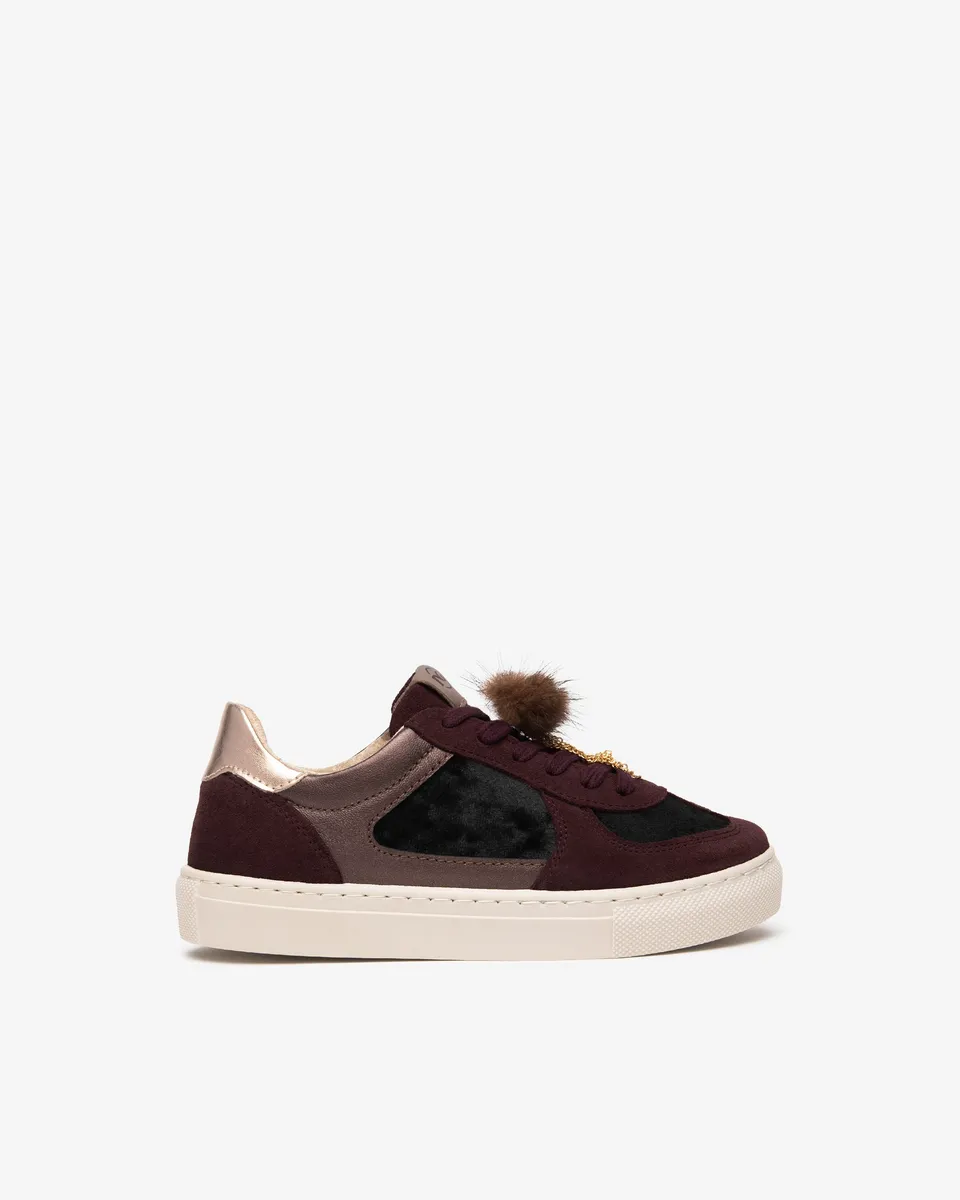 Nero Giardini Sneakers baskets daim cuir pompon fille