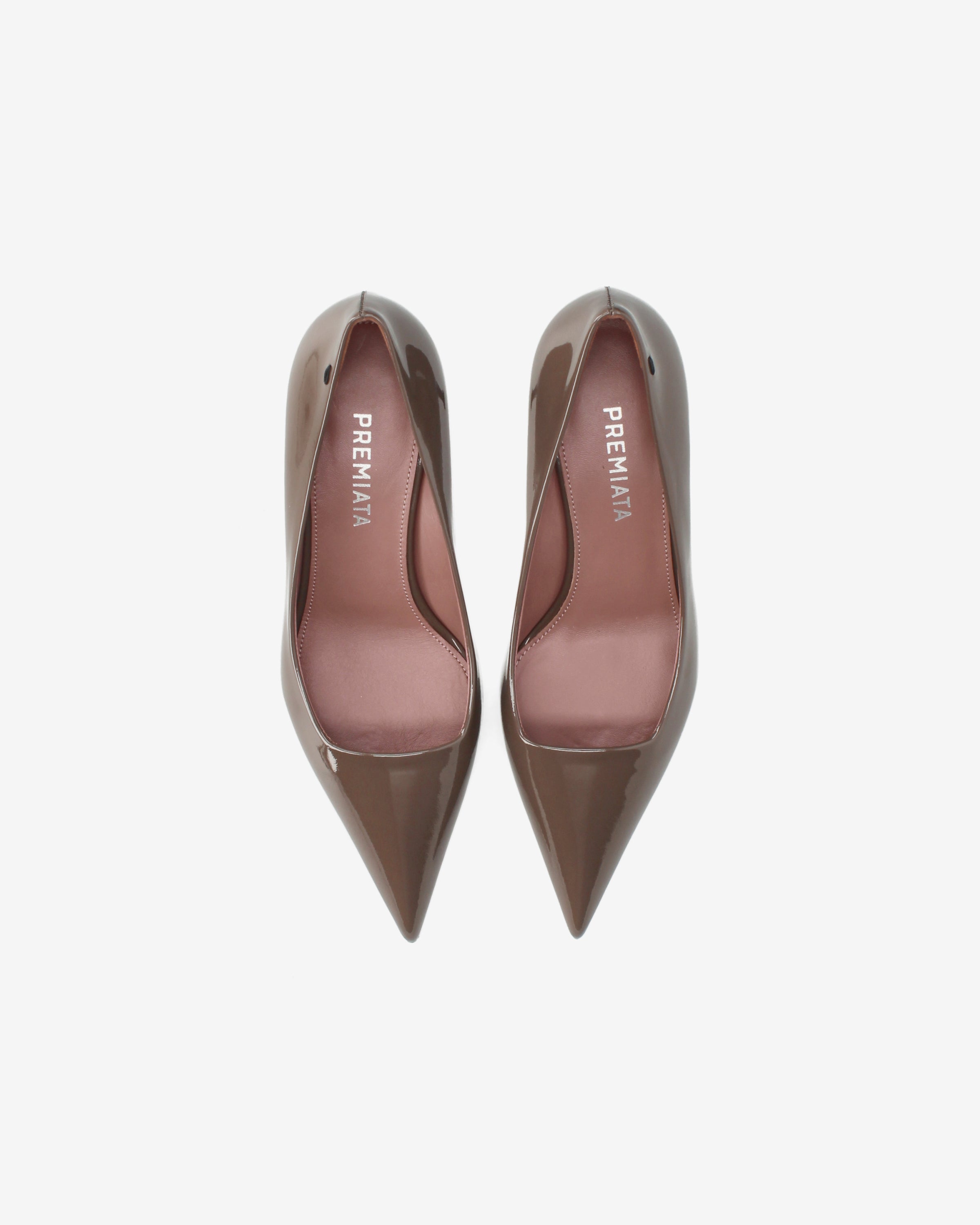 Premiata escarpins femme cuir verni marron talon 6 cm