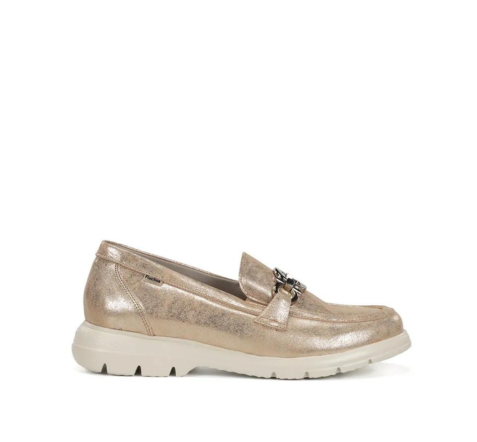 Fluchos Gladis F2282 mocassins femme doré cuir