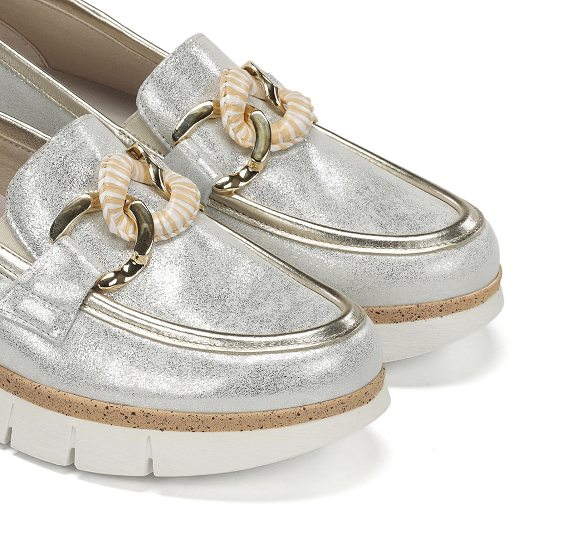Dorking by Fluchos India D9691 mocassin argent femme