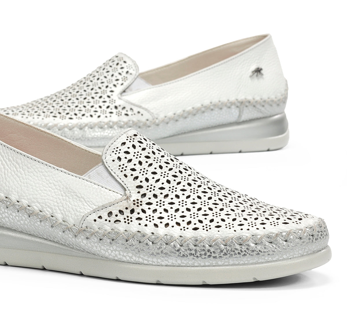 Fluchos Sella F2144 slip on blanc femme compensé
