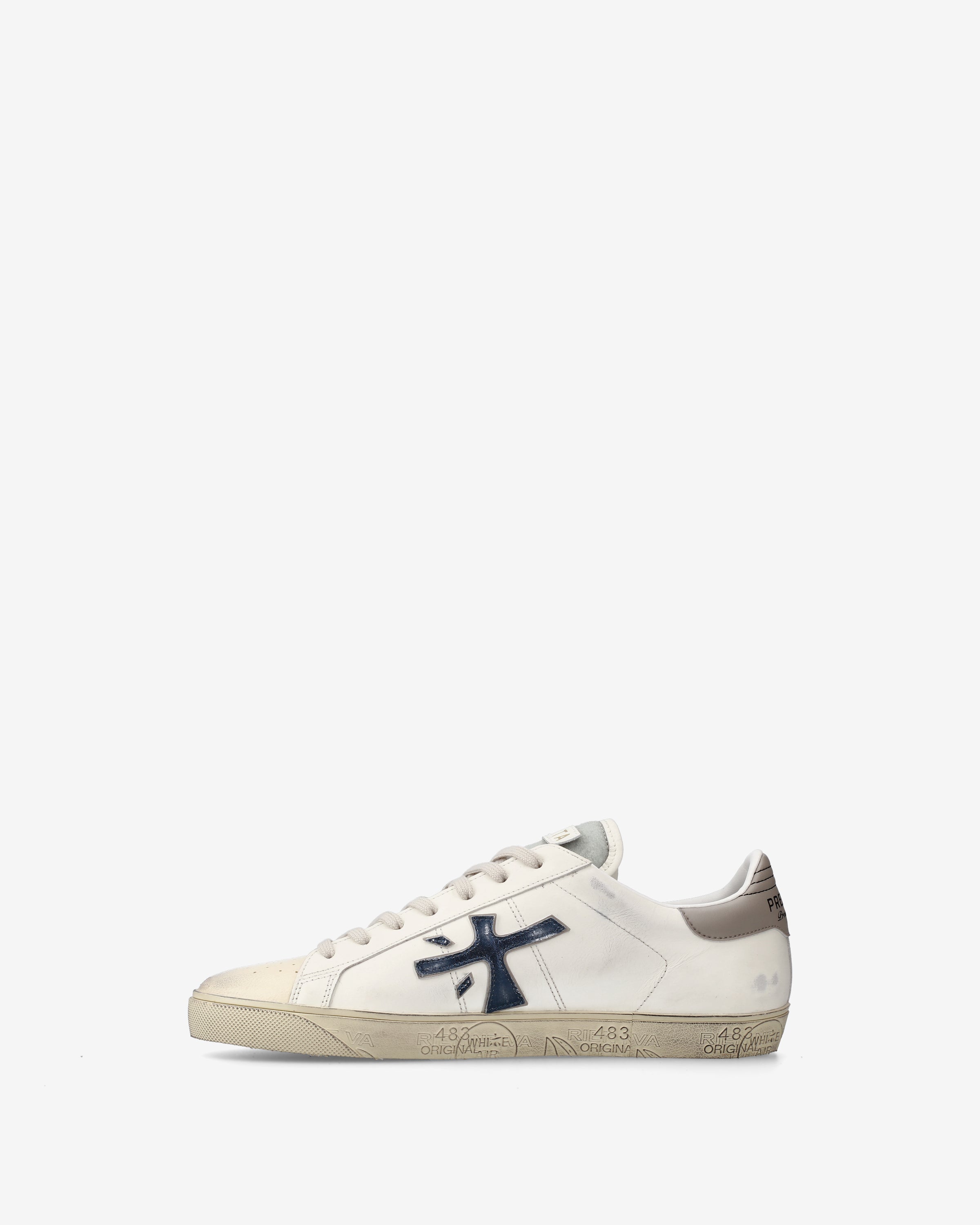 Premiata Steven 7633 sneakers homme blanc cassé cuir