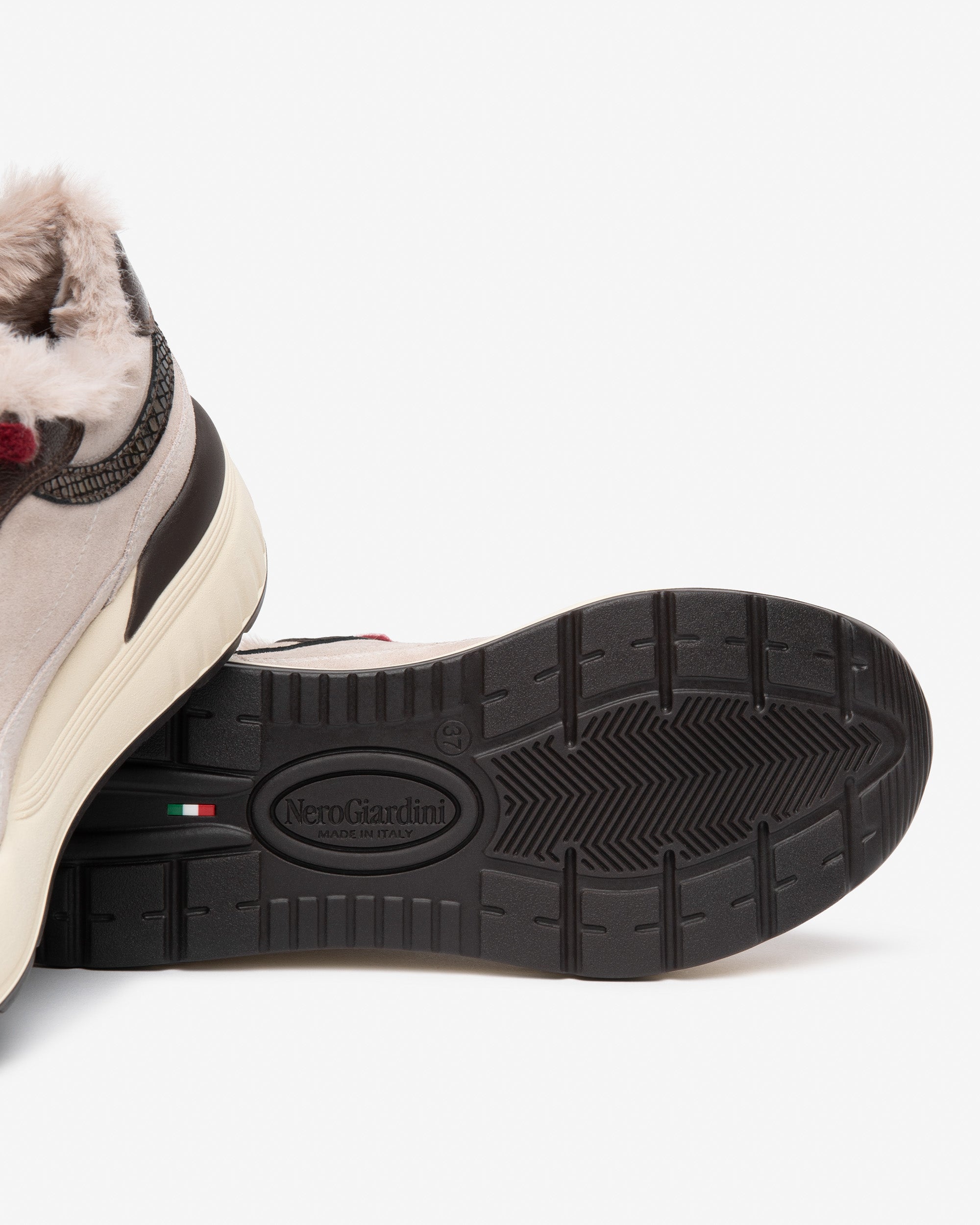 Nero Giardini Sneakers basket femme cuir daim fourrure