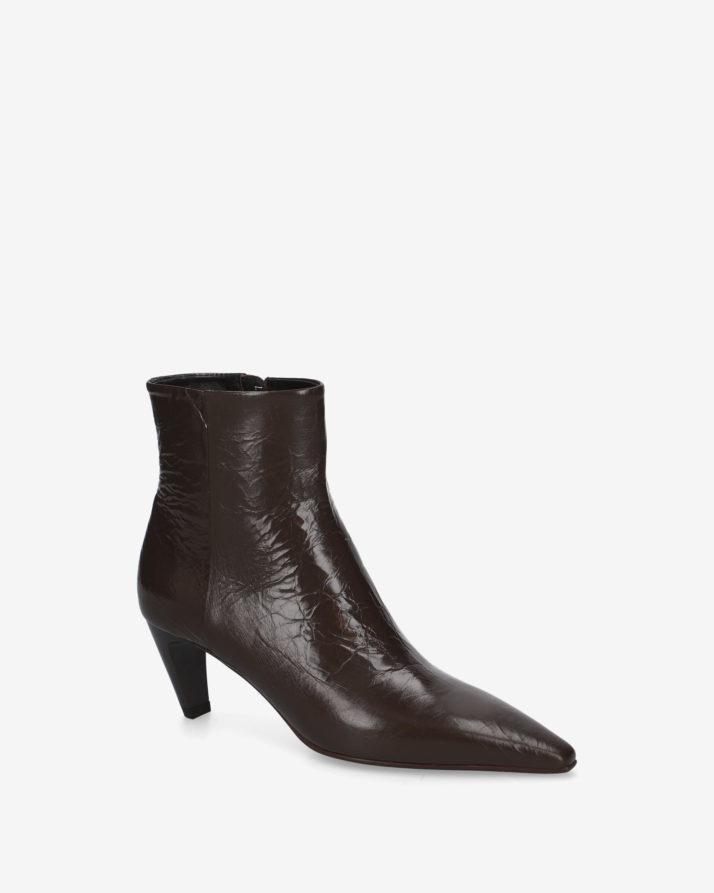Premiata Boots bottines cuir verni marron talon 6 cm