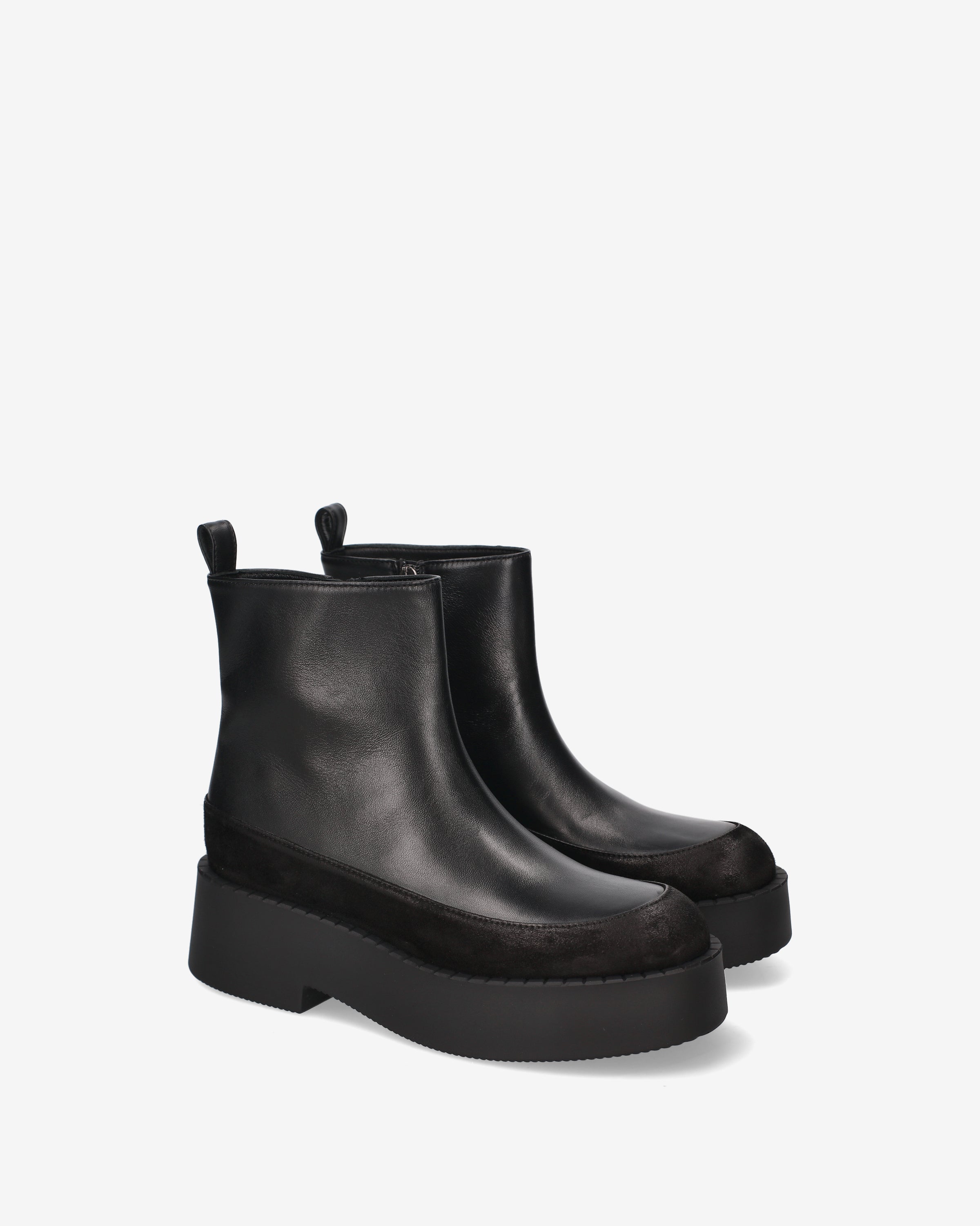 Premiata Bottines plateforme cuir noir compensées