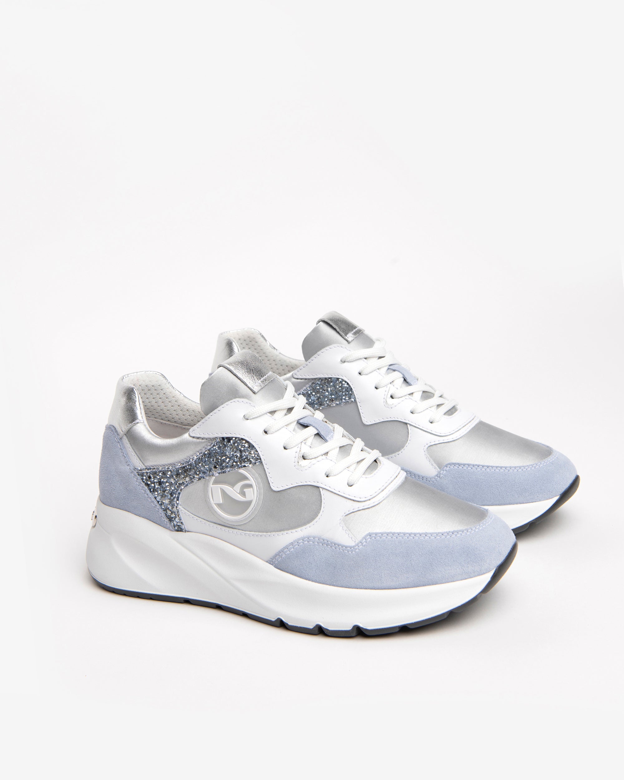 Nero Giardini Sneakers baskets cuir daim femme logo