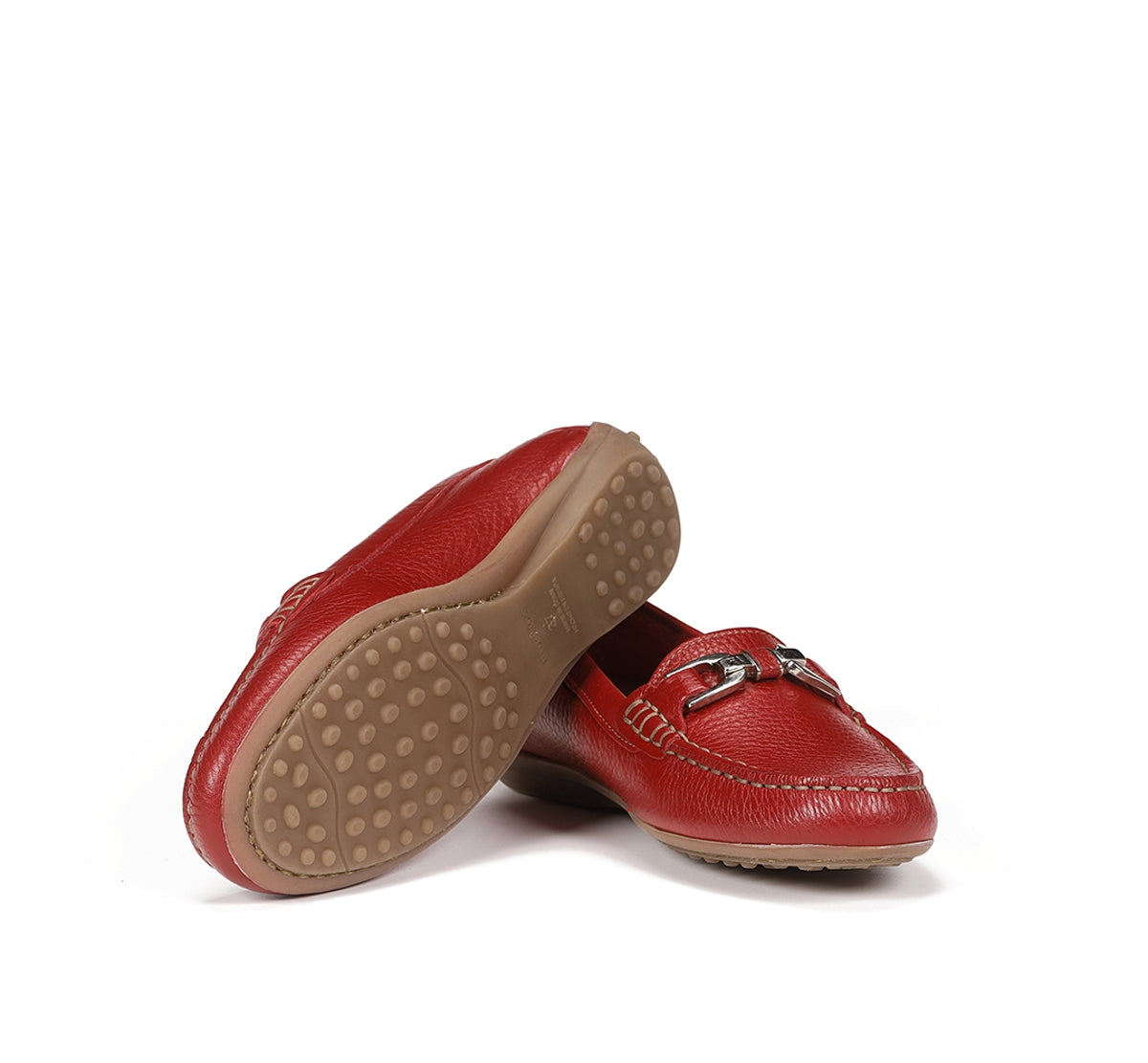 Fluchos Bruni F0804 Mocassins Rouge Cuir Femme