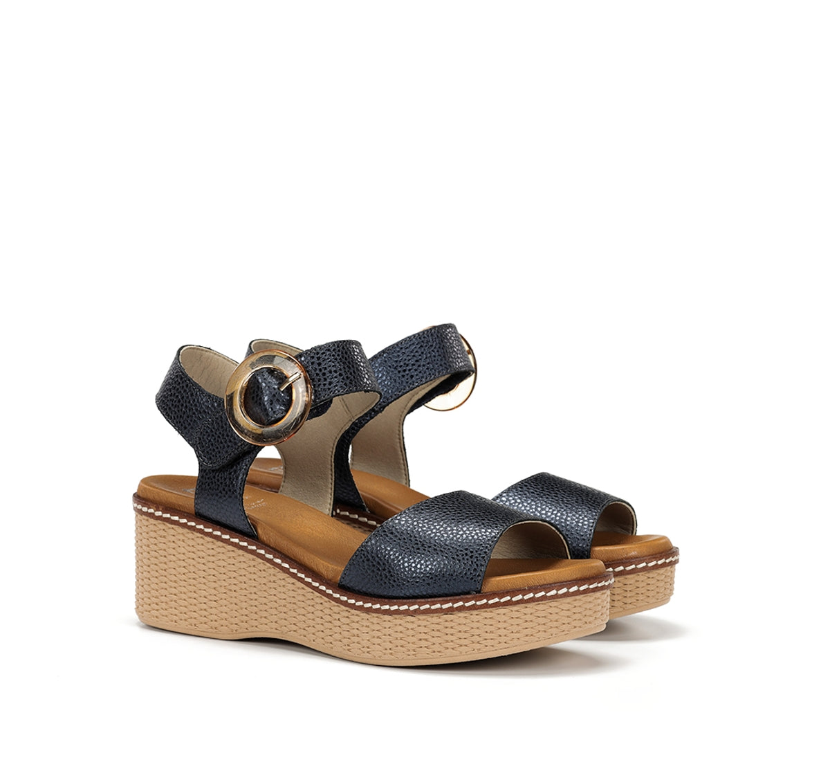 Dorking Nido D9450 sandale femme bleu plateforme