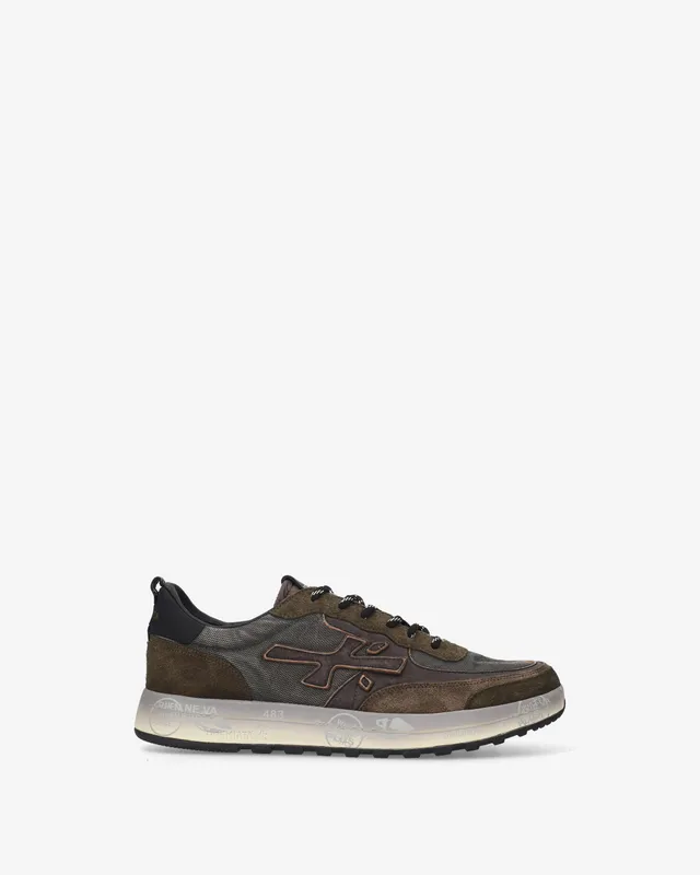 Premiata Nous 8685 baskets homme vert olive marron