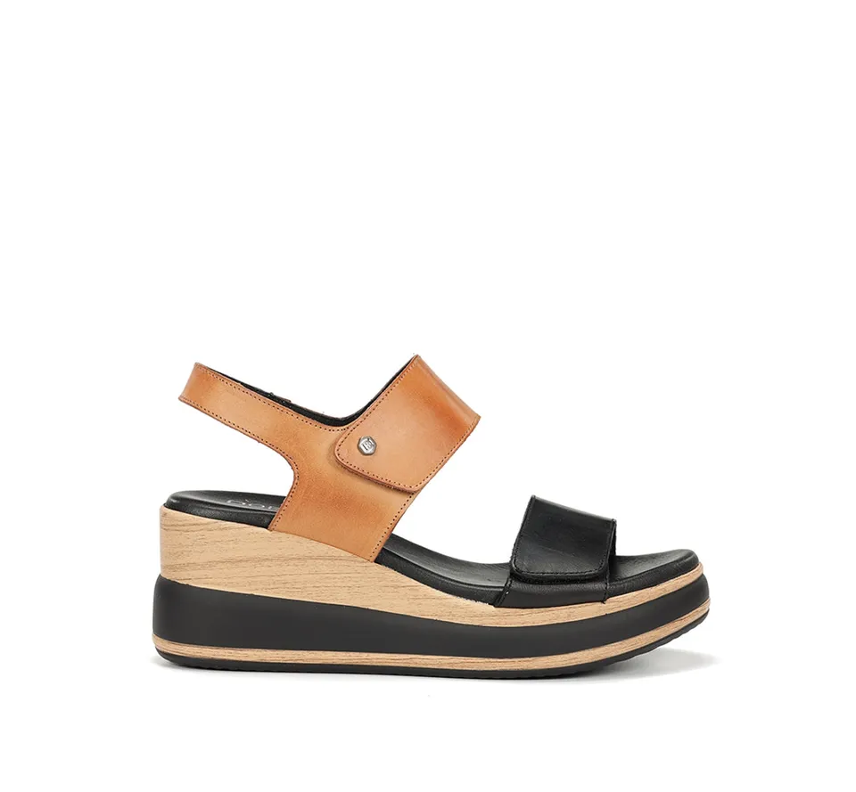 Dorking Prince D9643 sandales noires femme plateforme