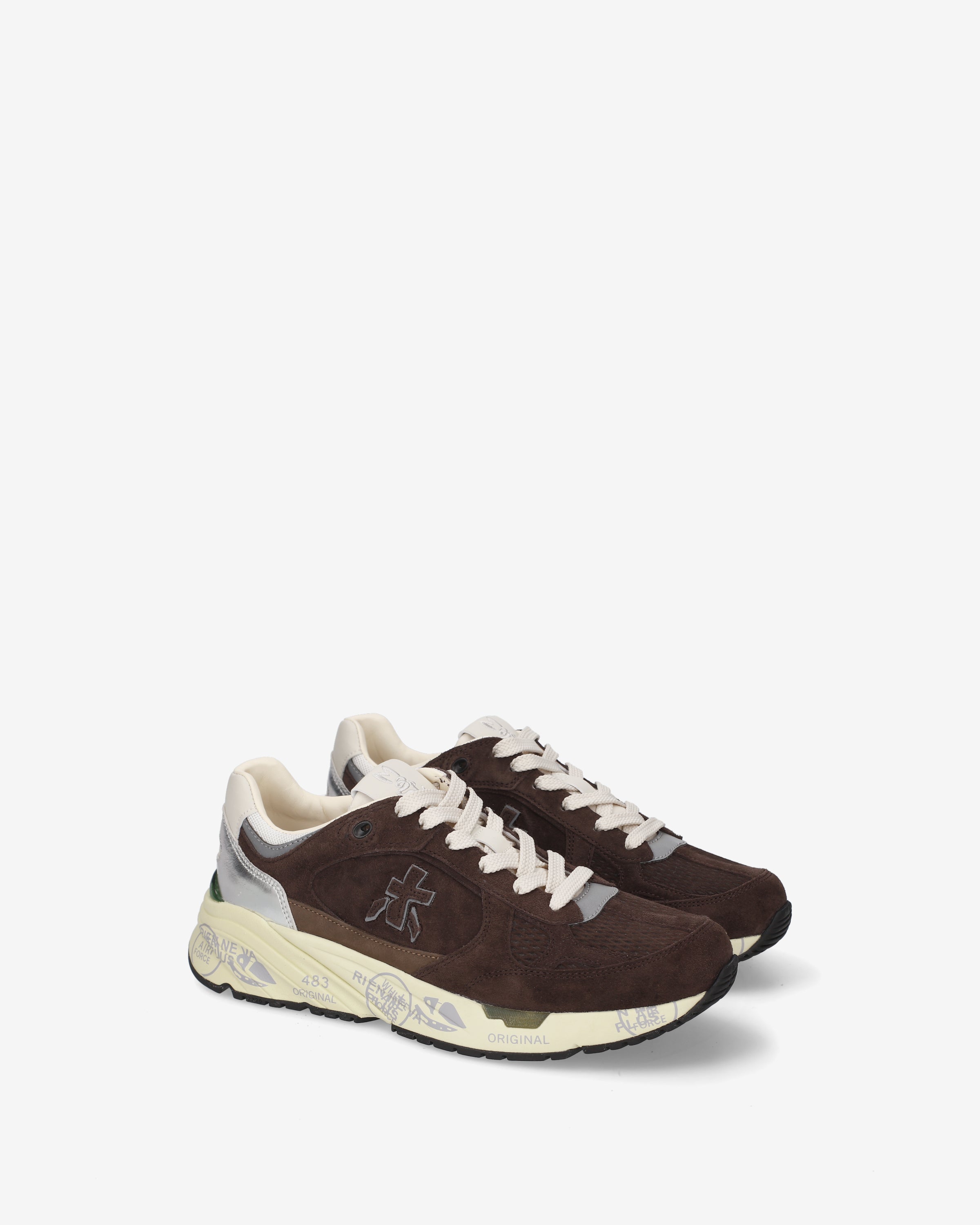 Premiata Mased 8596 baskets cuir marron femme