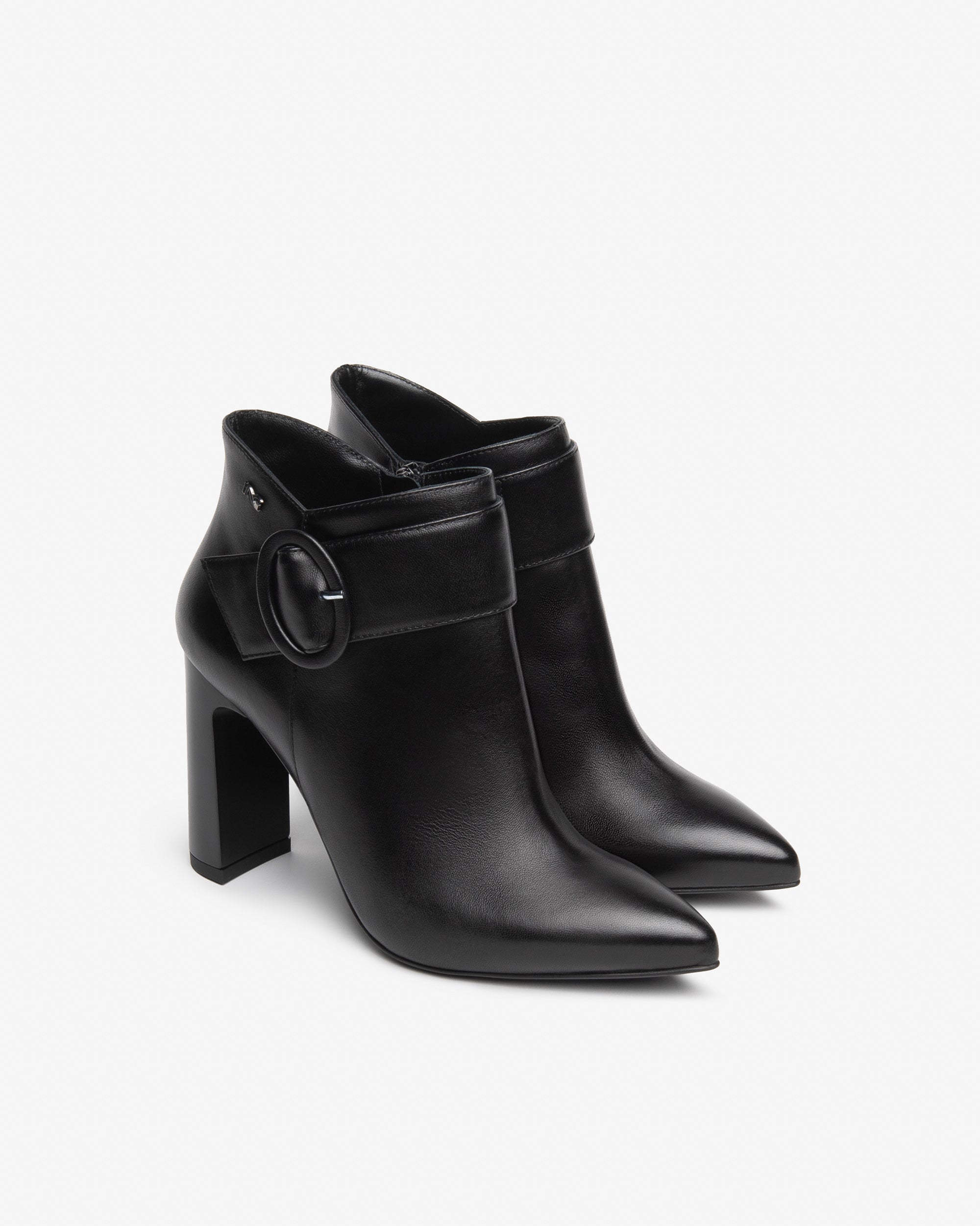 Nero Giardini Ankle Booties bottines cuir boucle talon 9,5 cm