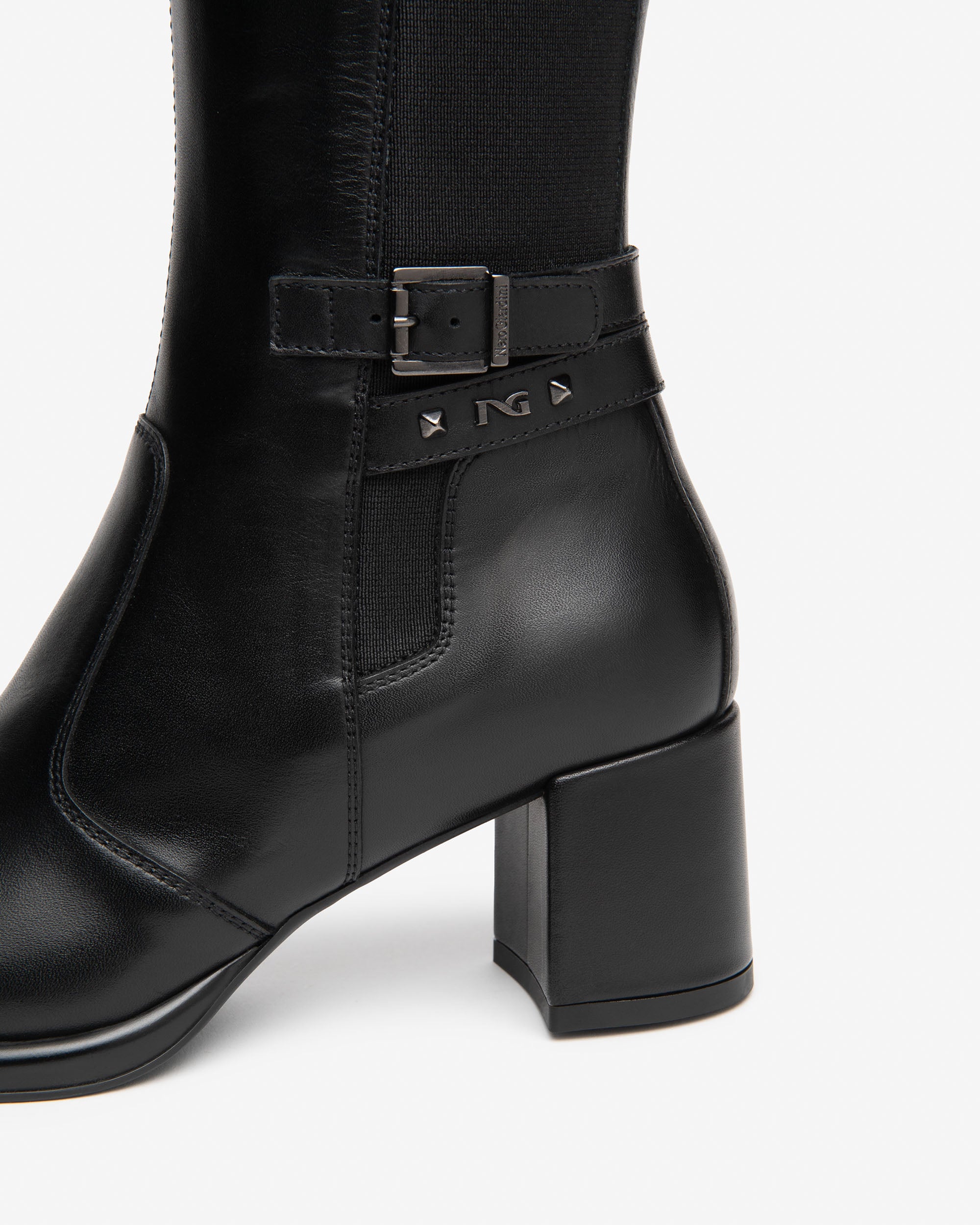 Nero Giardini Boots bottes cuir talon 6 cm femme 38
