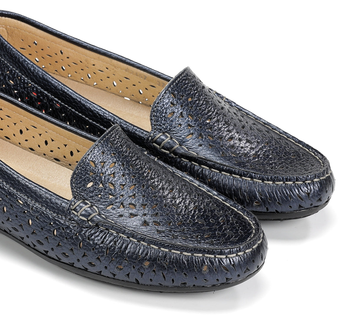 Fluchos Bruni F2157 mocassins femme bleu cuir