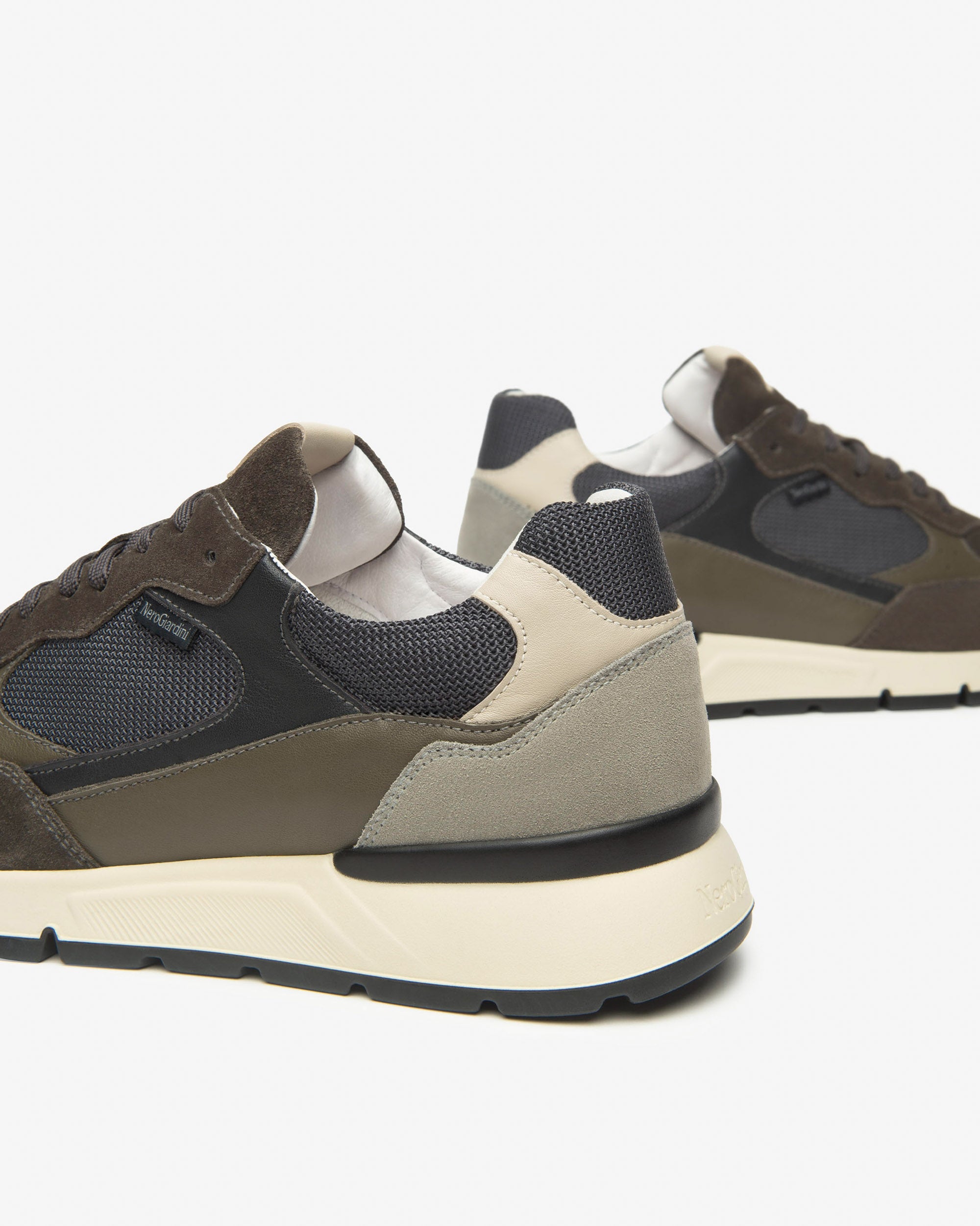 Nero Giardini Sneakers Baskets Homme Daim Cuir Toile