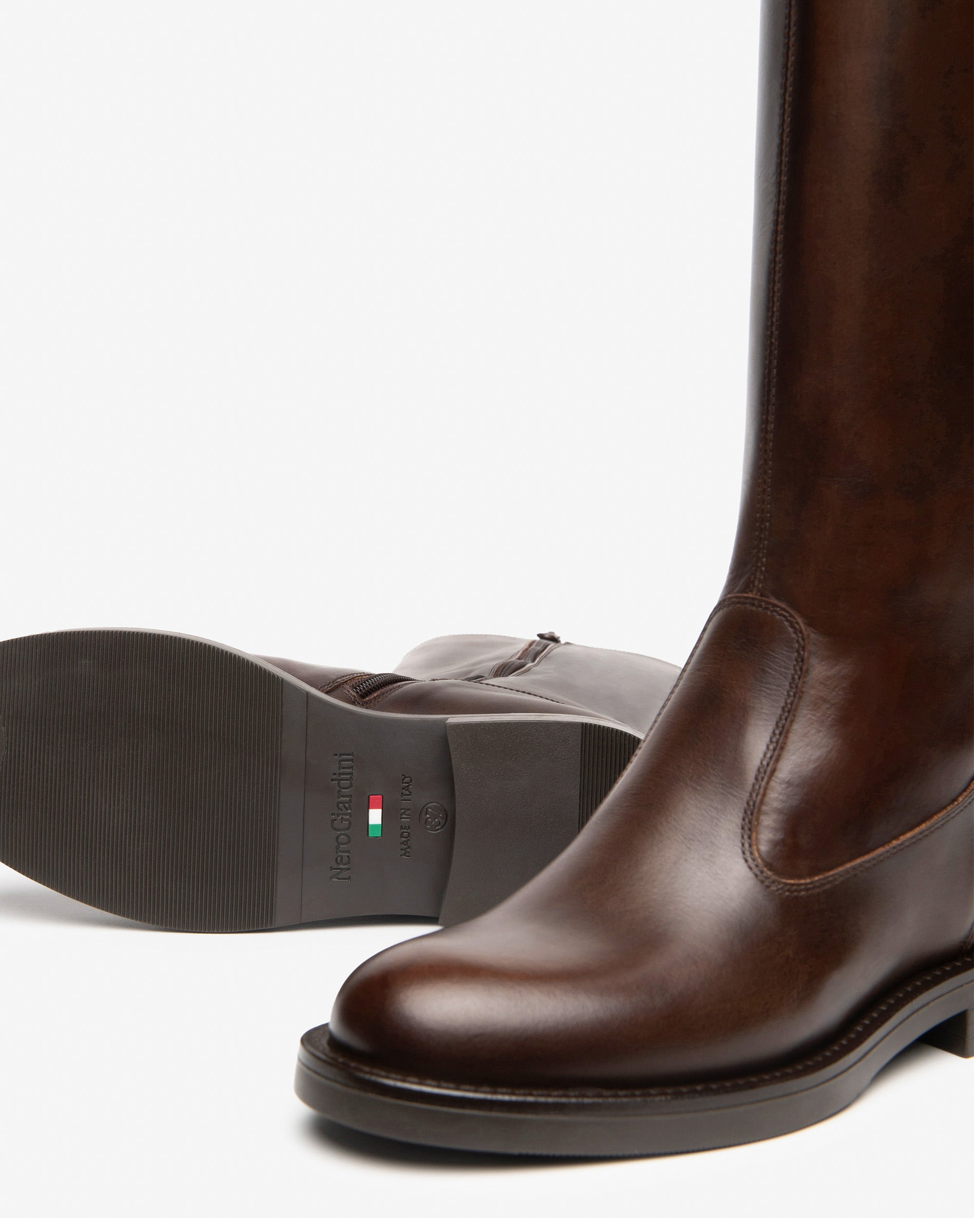 Nero Giardini Boots Bottes Cuir Femme Zip Talon 30 mm