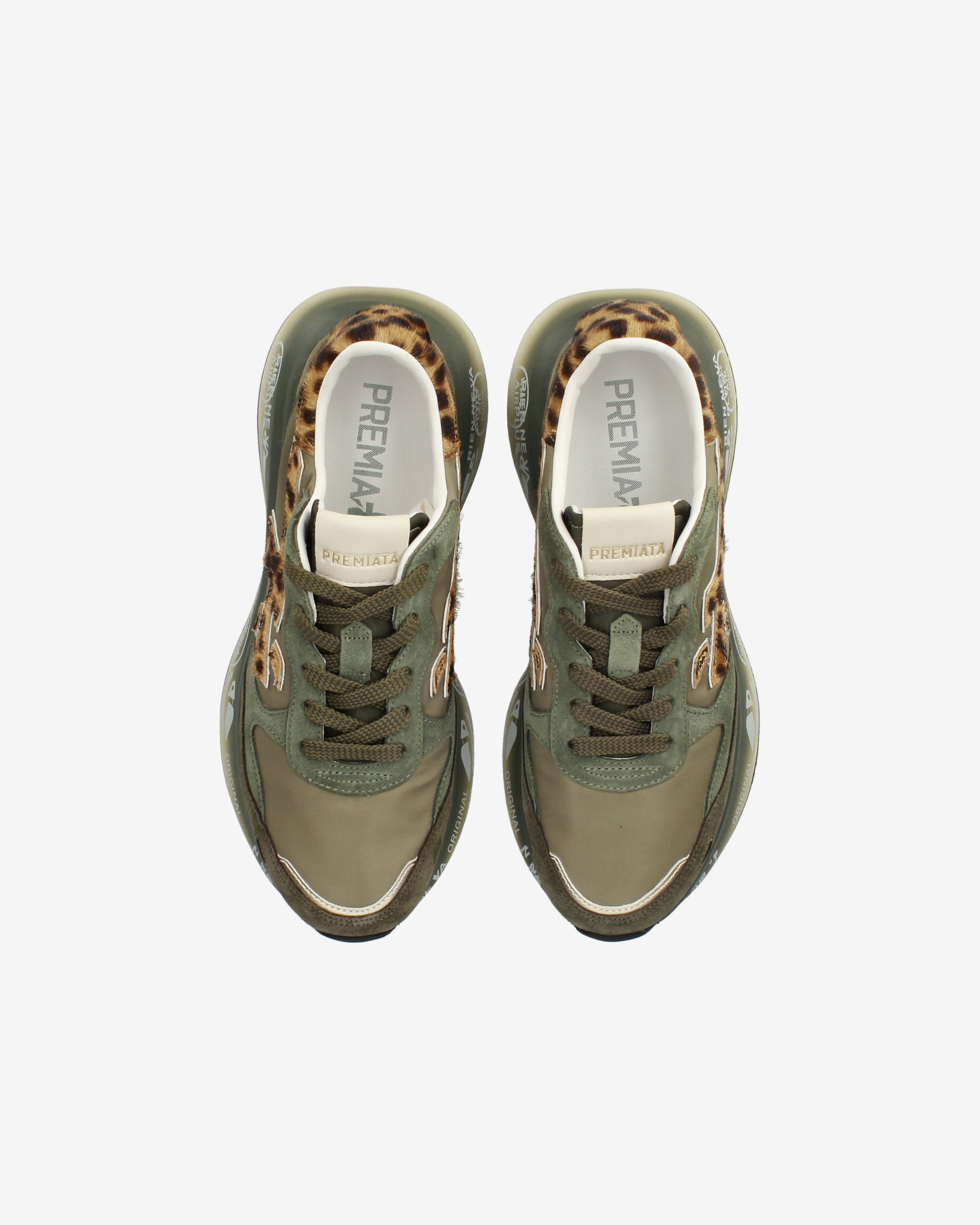 Premiata Lauryn 7790 sneakers femme vert sauge tissu et daim