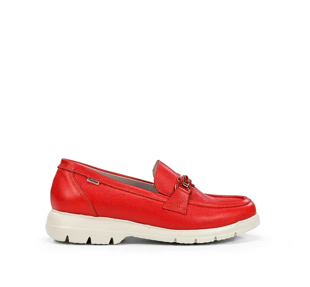 Fluchos Gladis F1936 mocassin rouge cuir femme