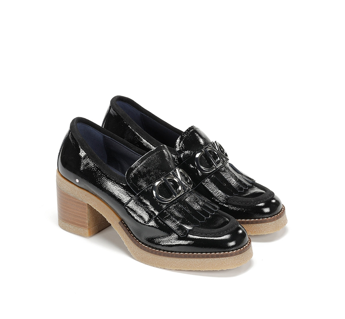 Dorking by Fluchos Oprah D9352 mocassin femme noir talon moyen