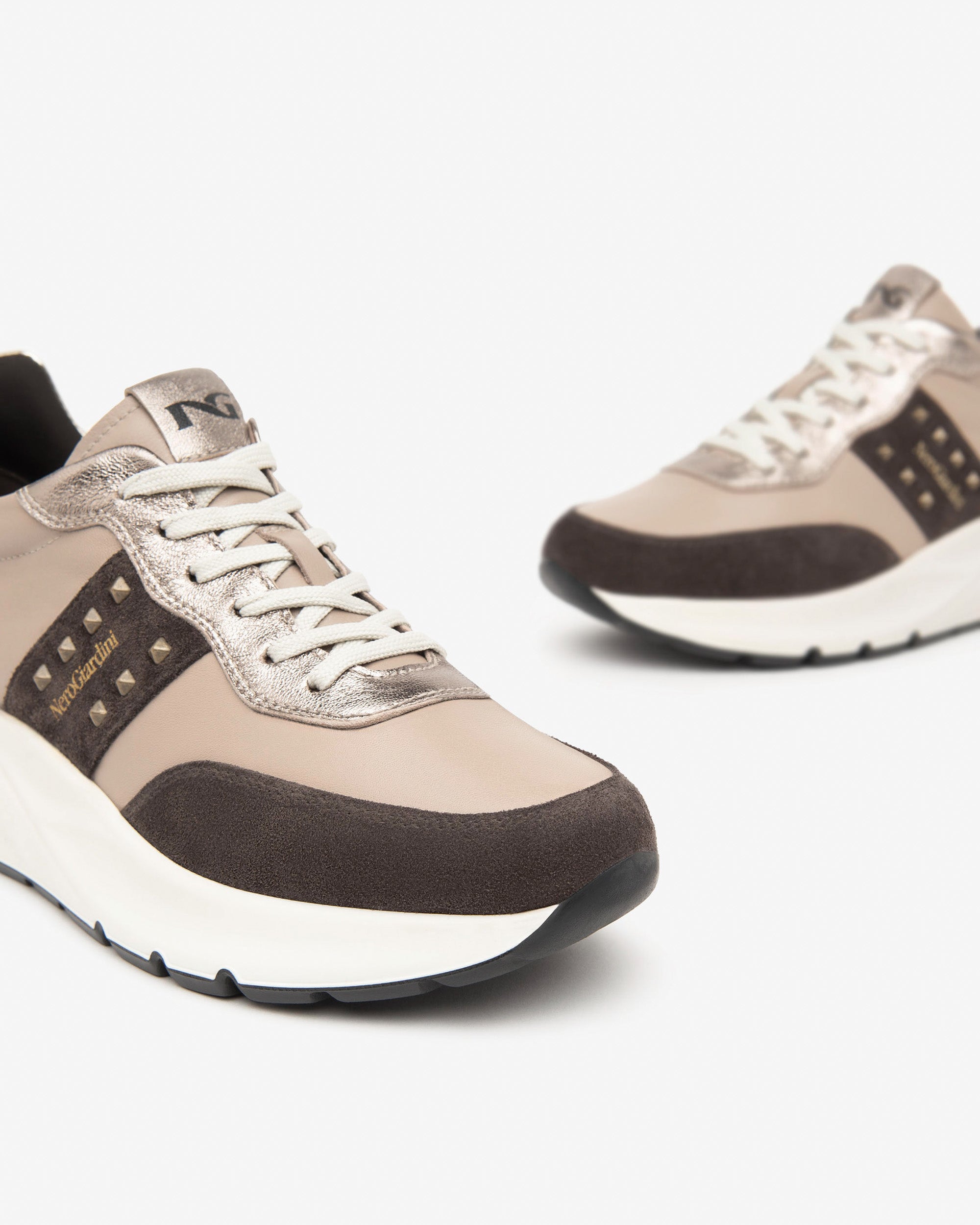 Nero Giardini Sneakers basket femme daim cuir tissu