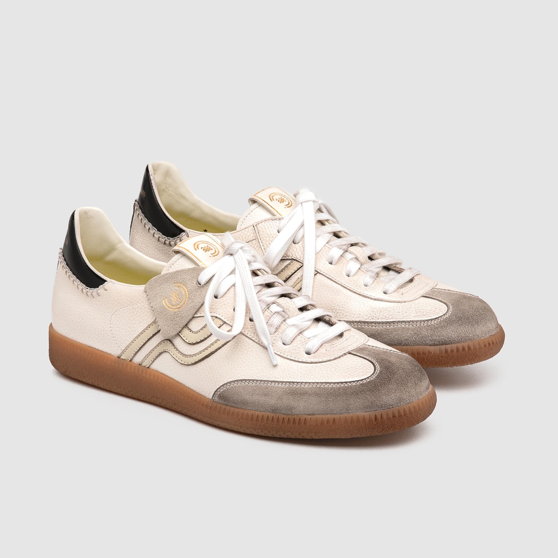 Primabase Polo sneakers cuir blanc confort