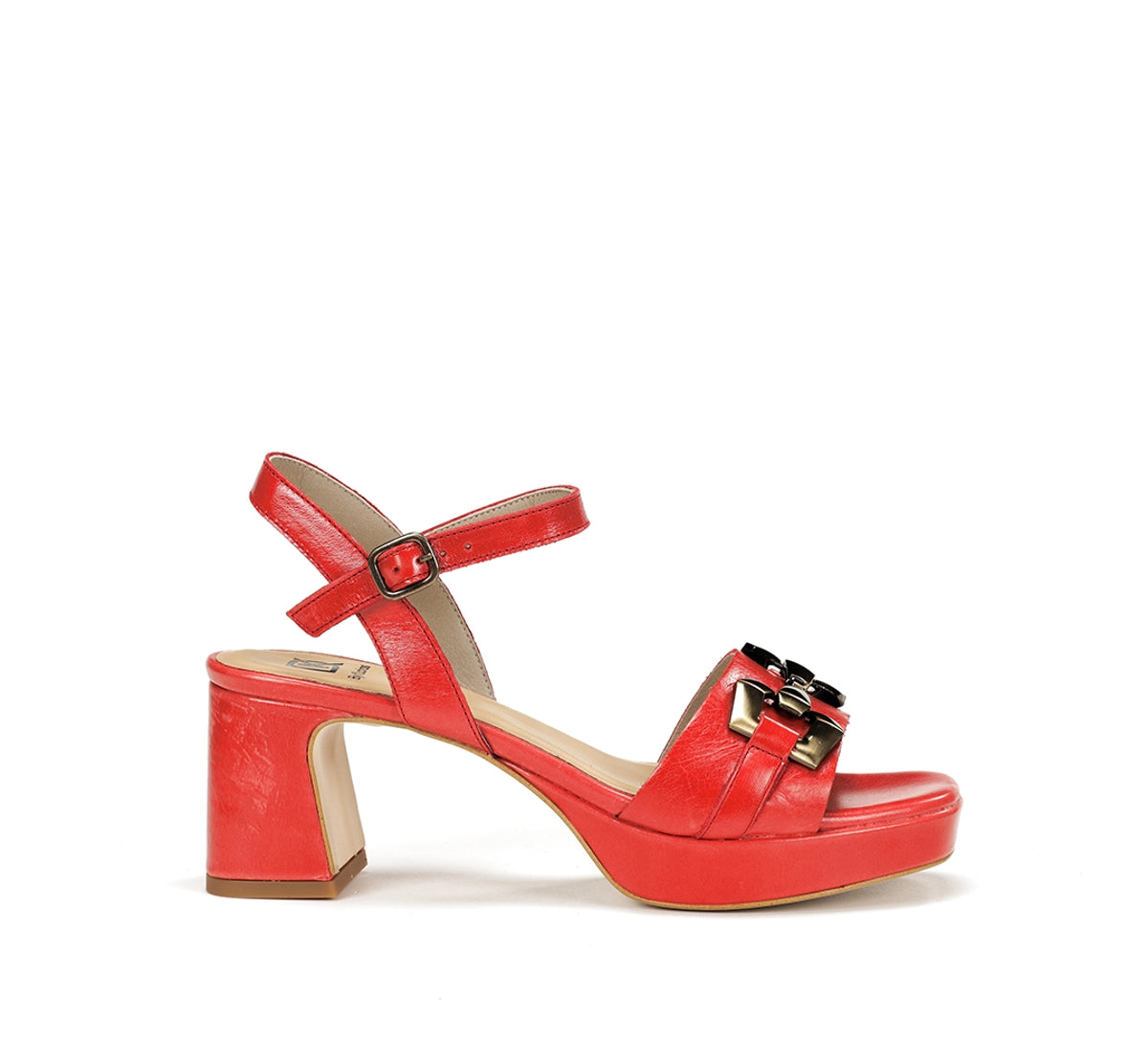 Dorking Lyra D9253 Sandales Femme Rouge Boucles