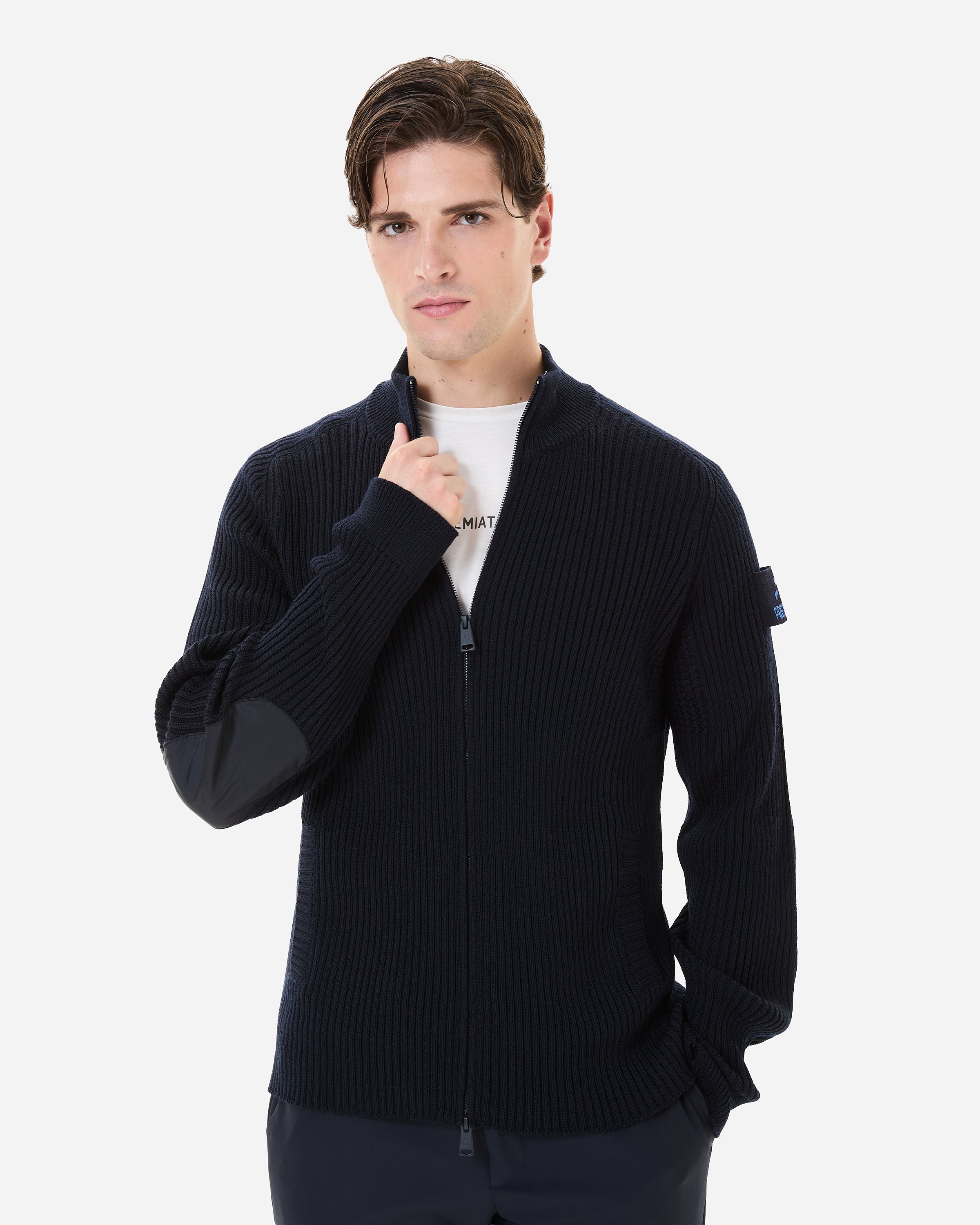 Premiata cardigan zip laine homme hydrofuge