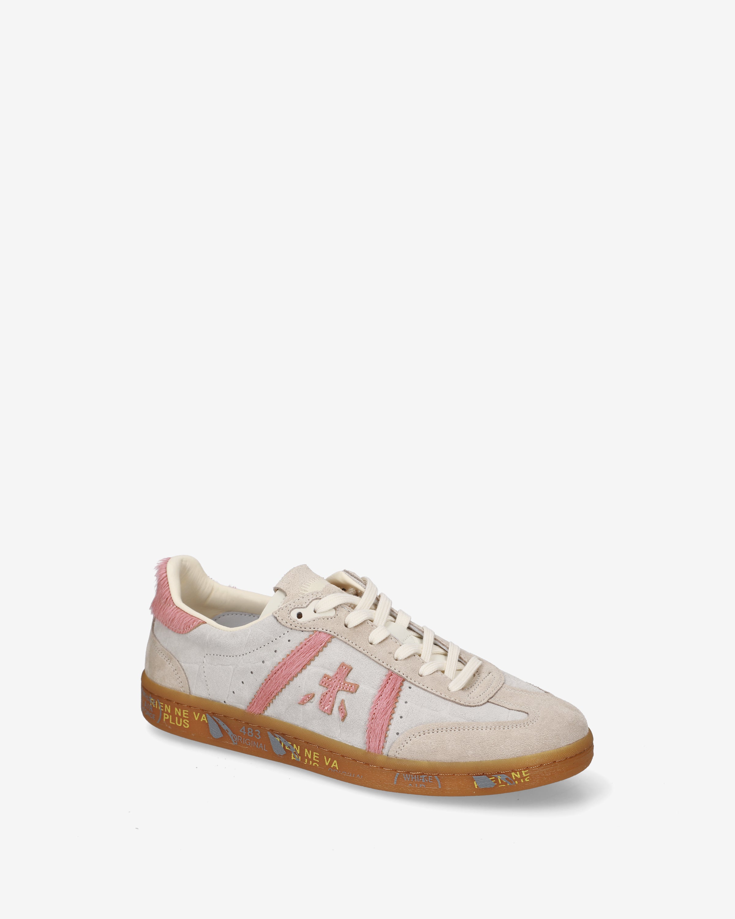 Premiata Bonnied 8574 baskets femme beige rose daim