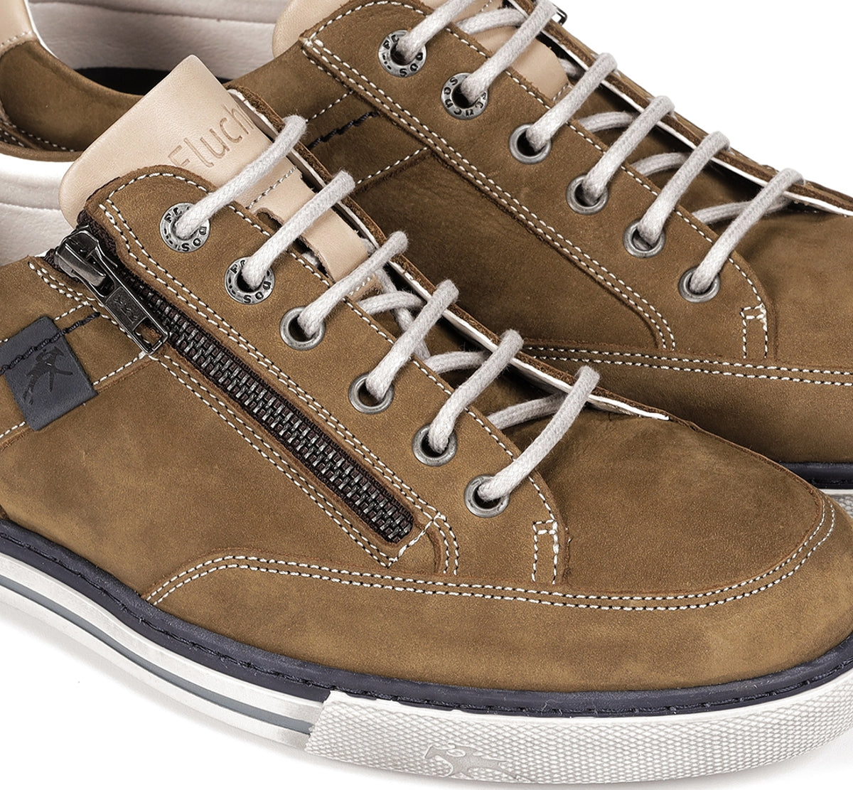 Fluchos Quebec 9376 chaussure sport verte homme cuir