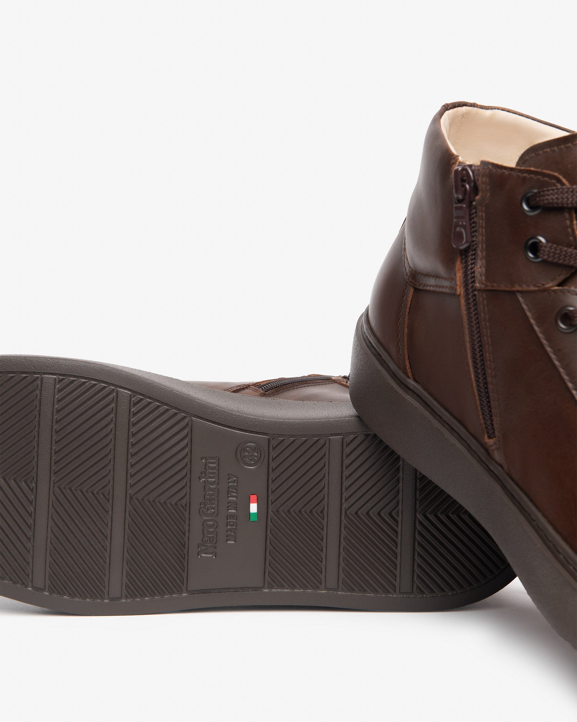 Nero Giardini Sneakers montantes cuir homme zip