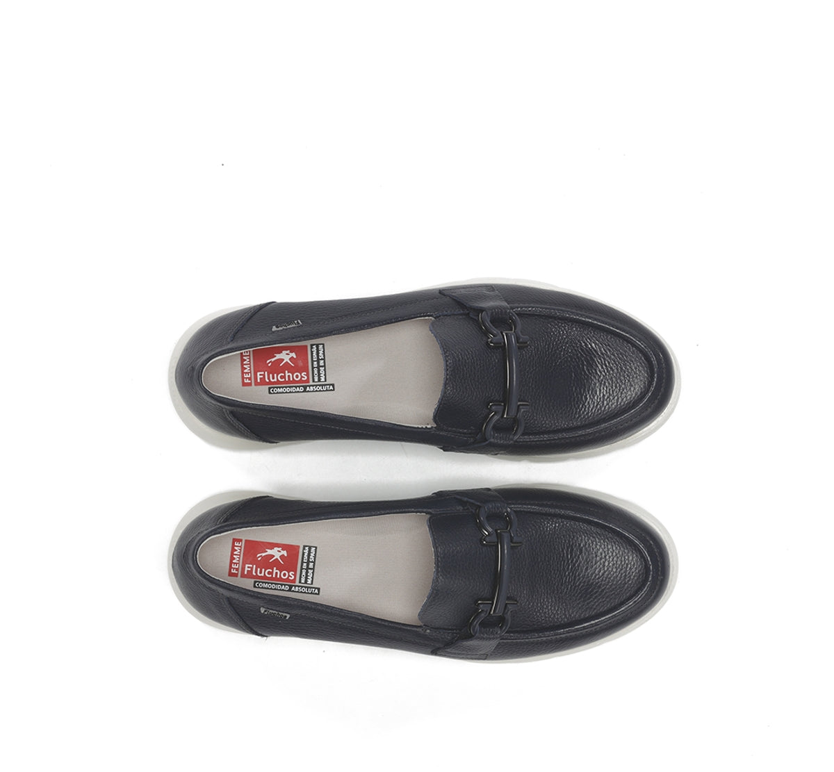 Fluchos Gladis F1936 mocassin bleu femme cuir léger