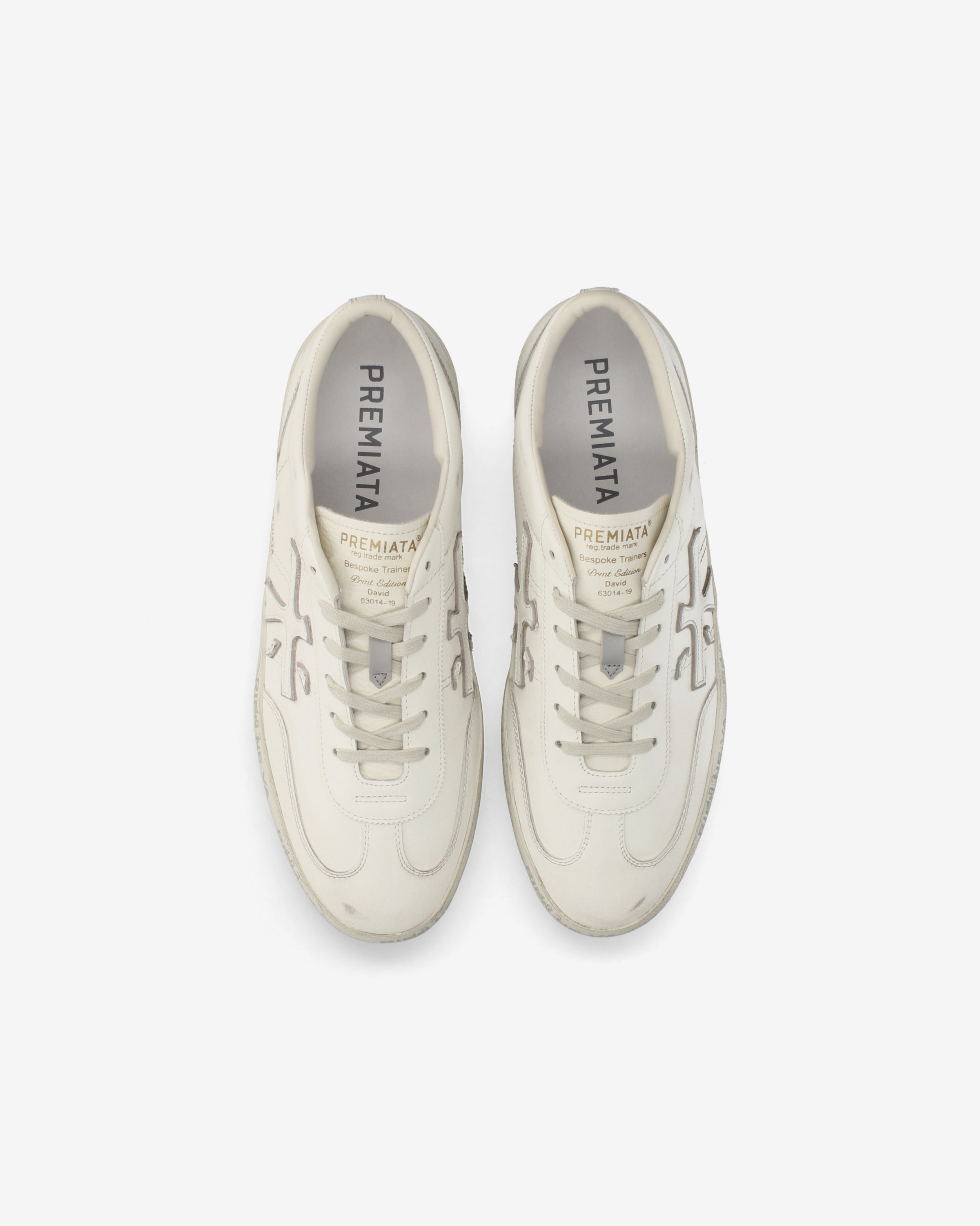 Premiata David 8091 Basket Cuir Blanc Homme
