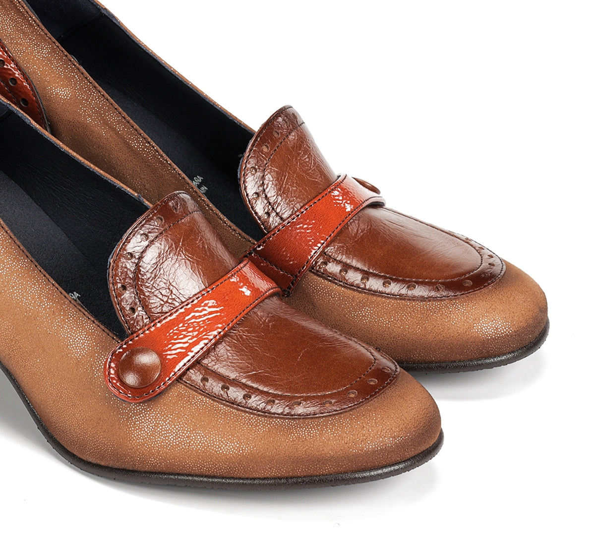 Dorking Dacy D9614 mocassin femme marron talon