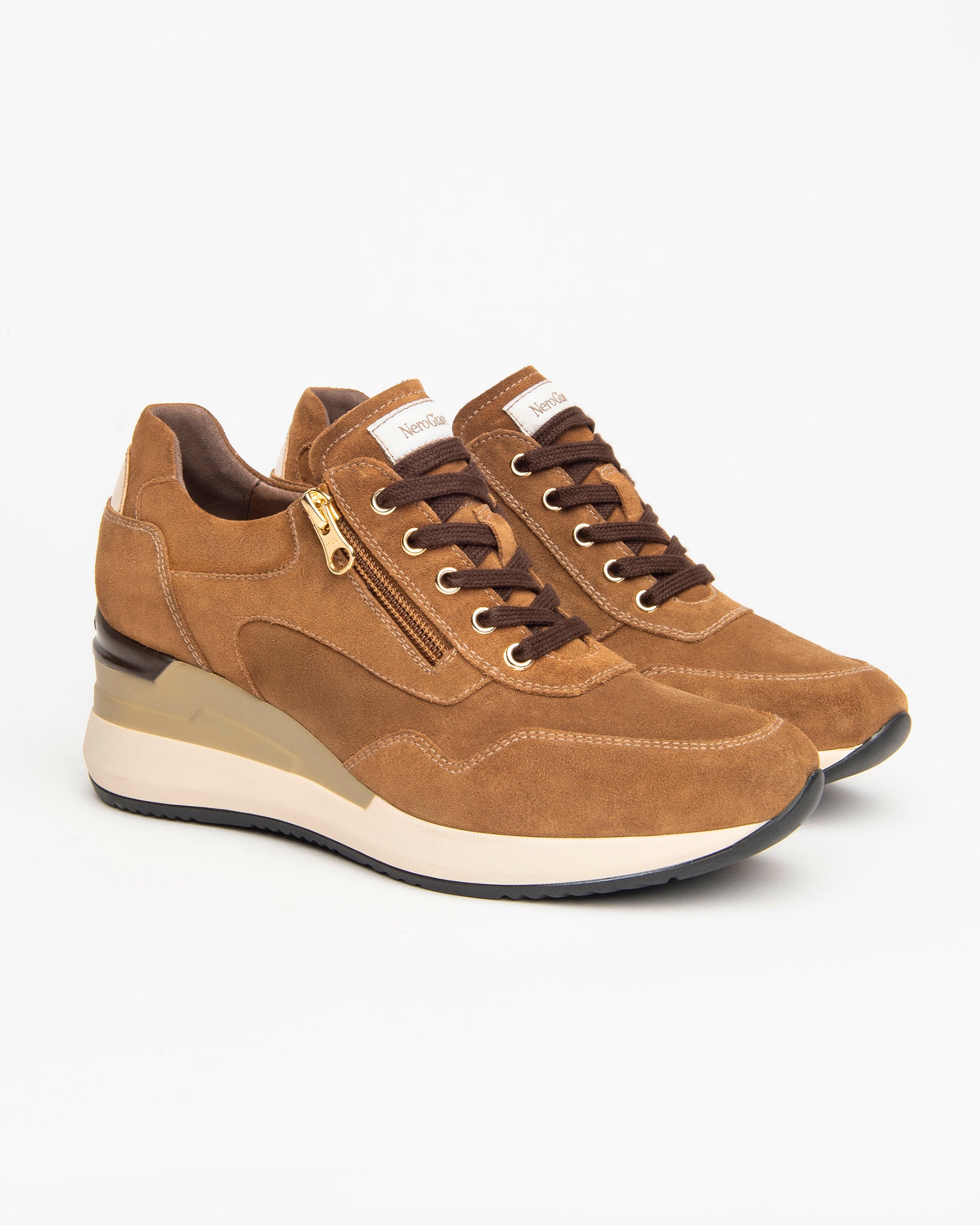 Nero Giardini Sneakers baskets daim compensées zip