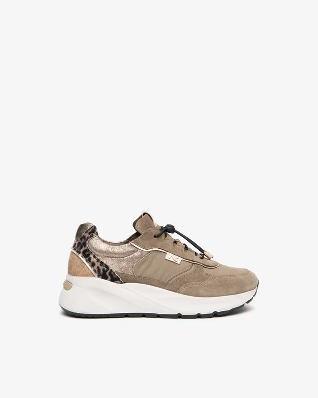 Nero Giardini Sneakers baskets femme cuir toile léopard 35-41
