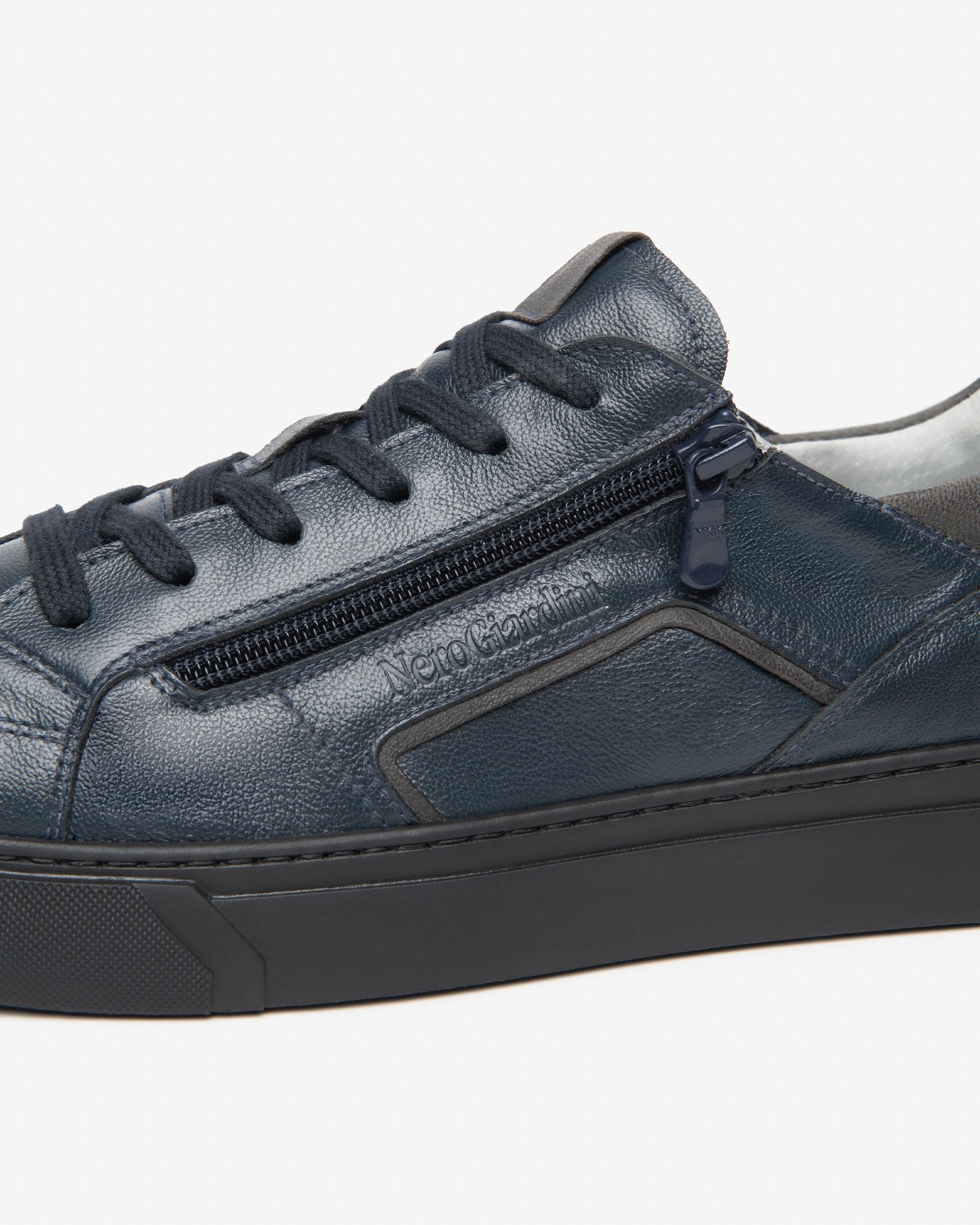 Nero Giardini Sneakers baskets homme cuir zip