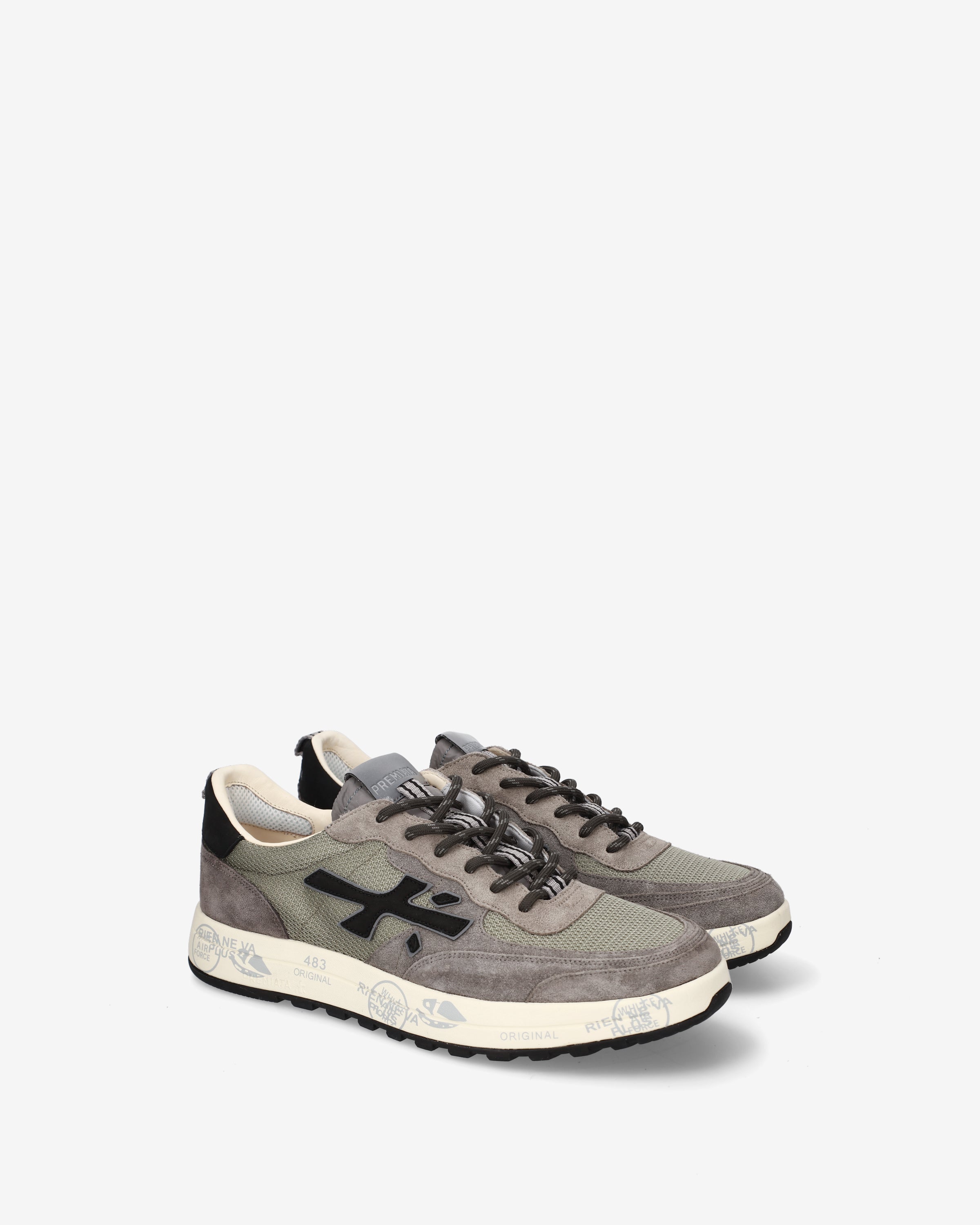 Premiata Nous 8459 baskets beige taupe cuir homme